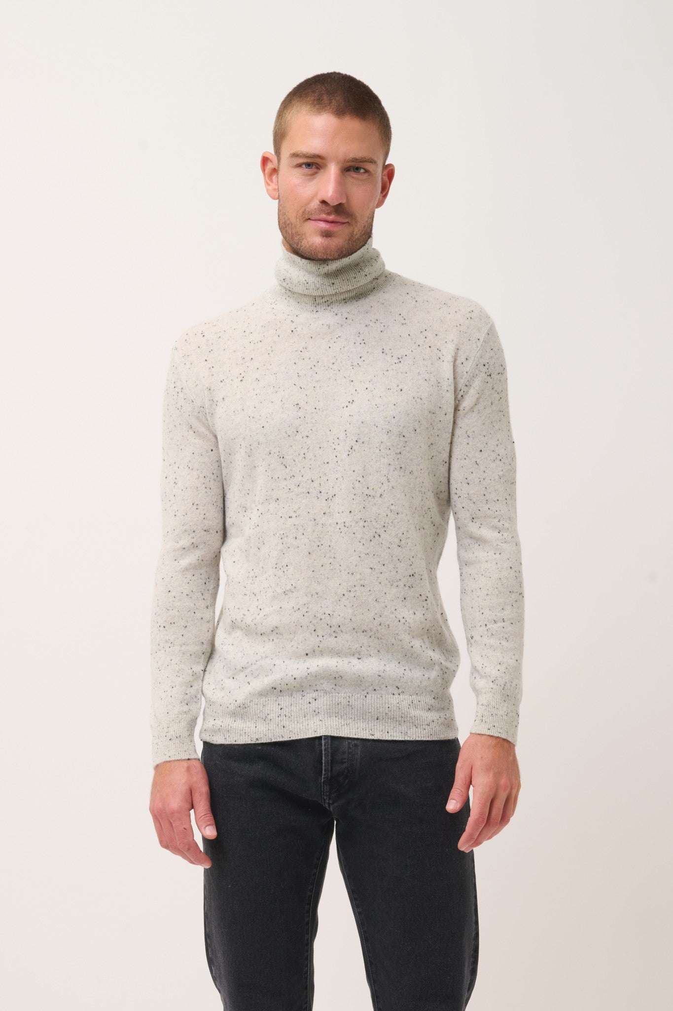 connor pull col roulé gris/noir
