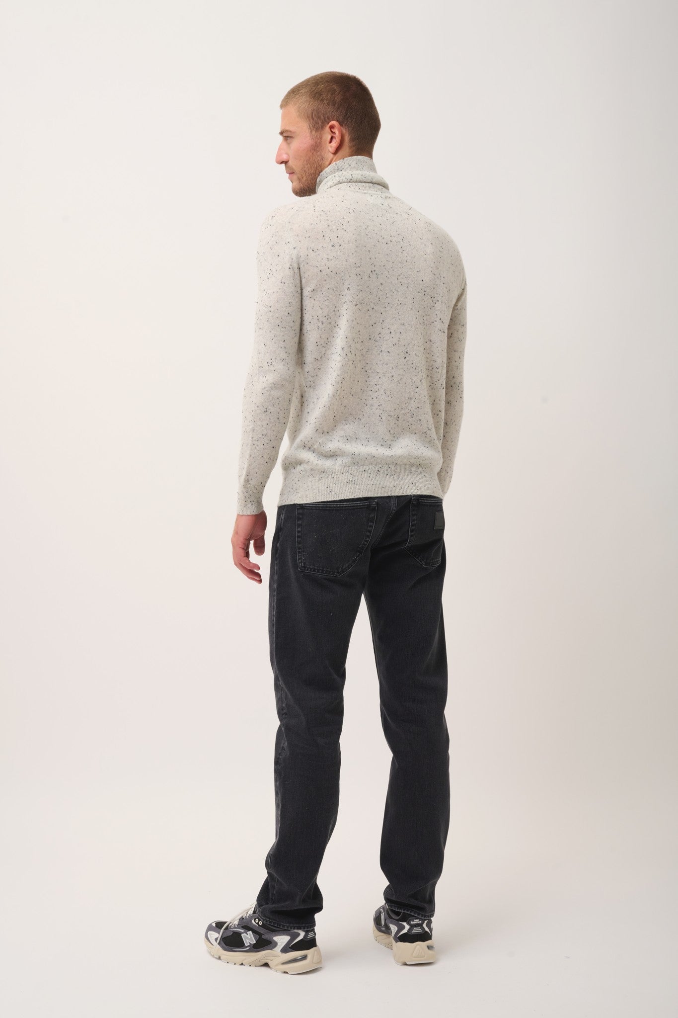 connor pull col roulé gris/noir
