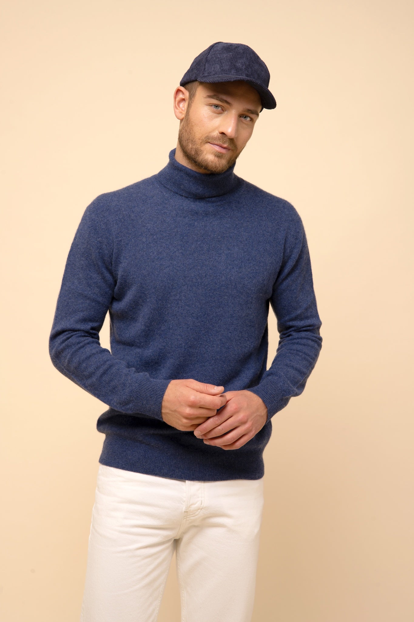 CONNOR pull col roulé ocean chiné