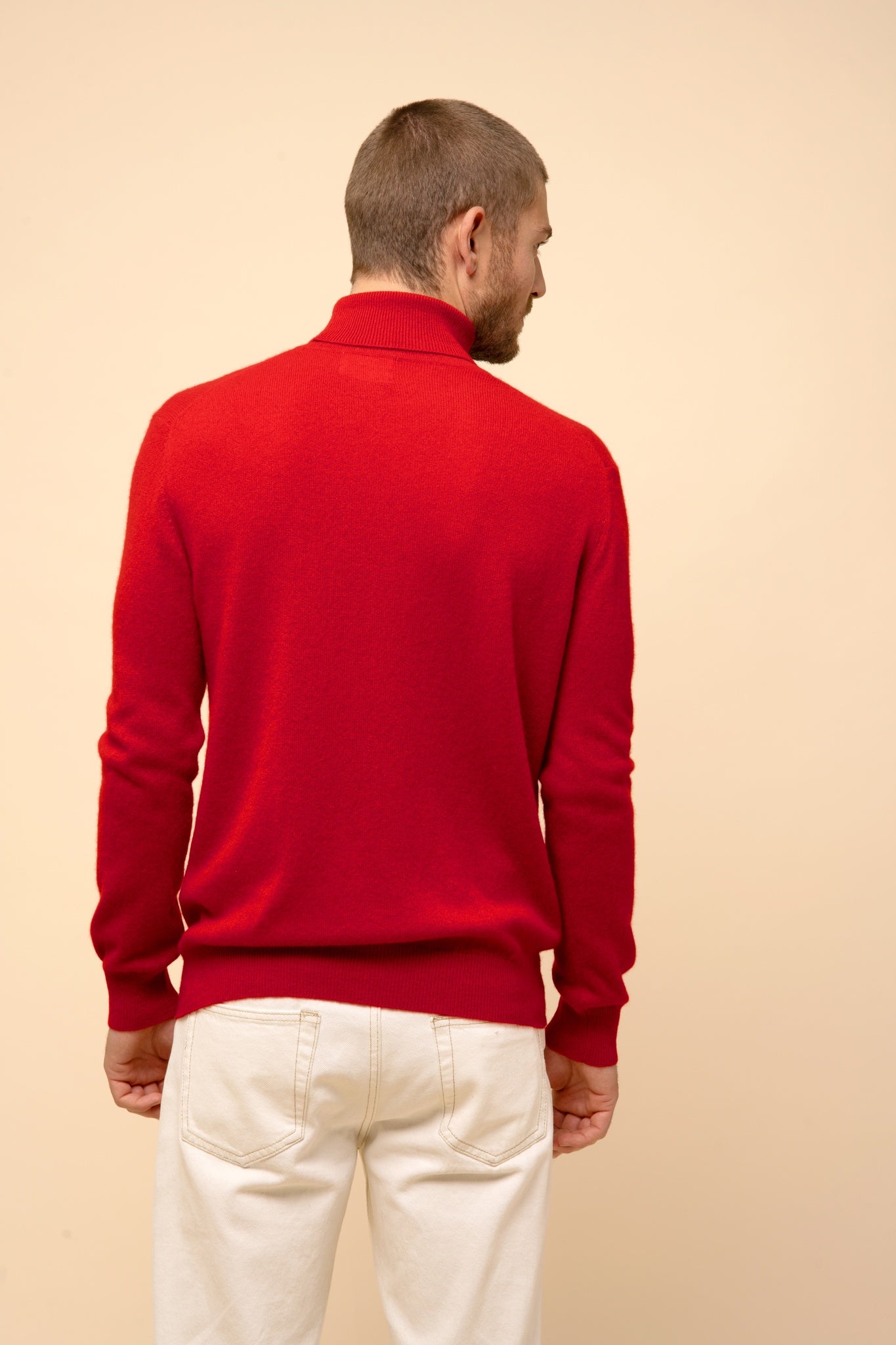 CONNOR pull col roulé rouge