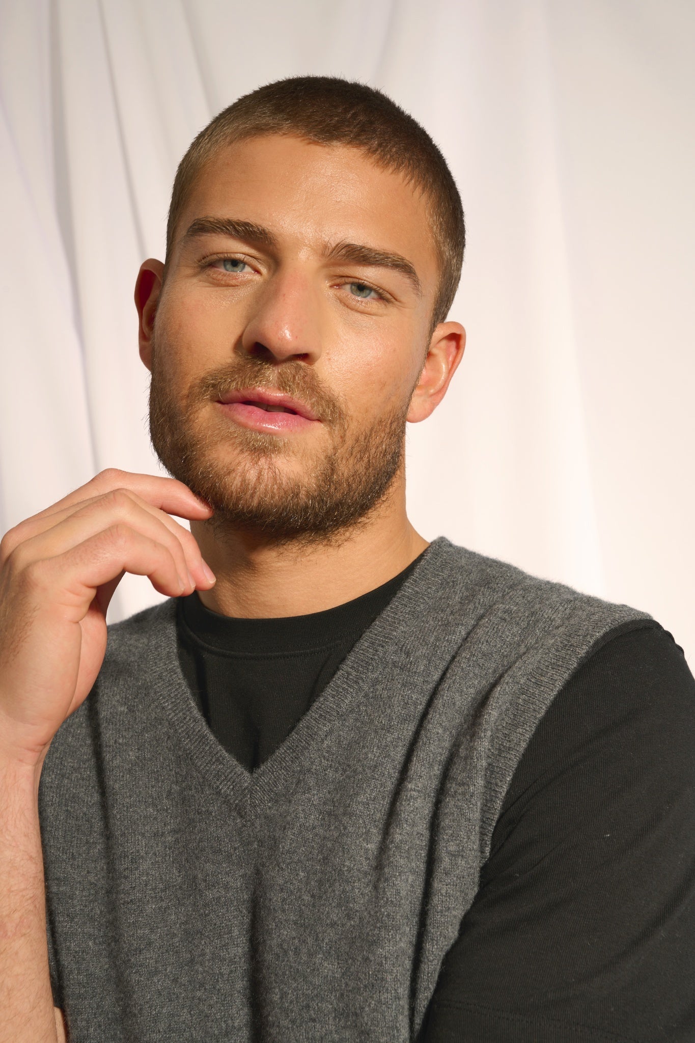 CORKI débardeur col v anthracite chiné