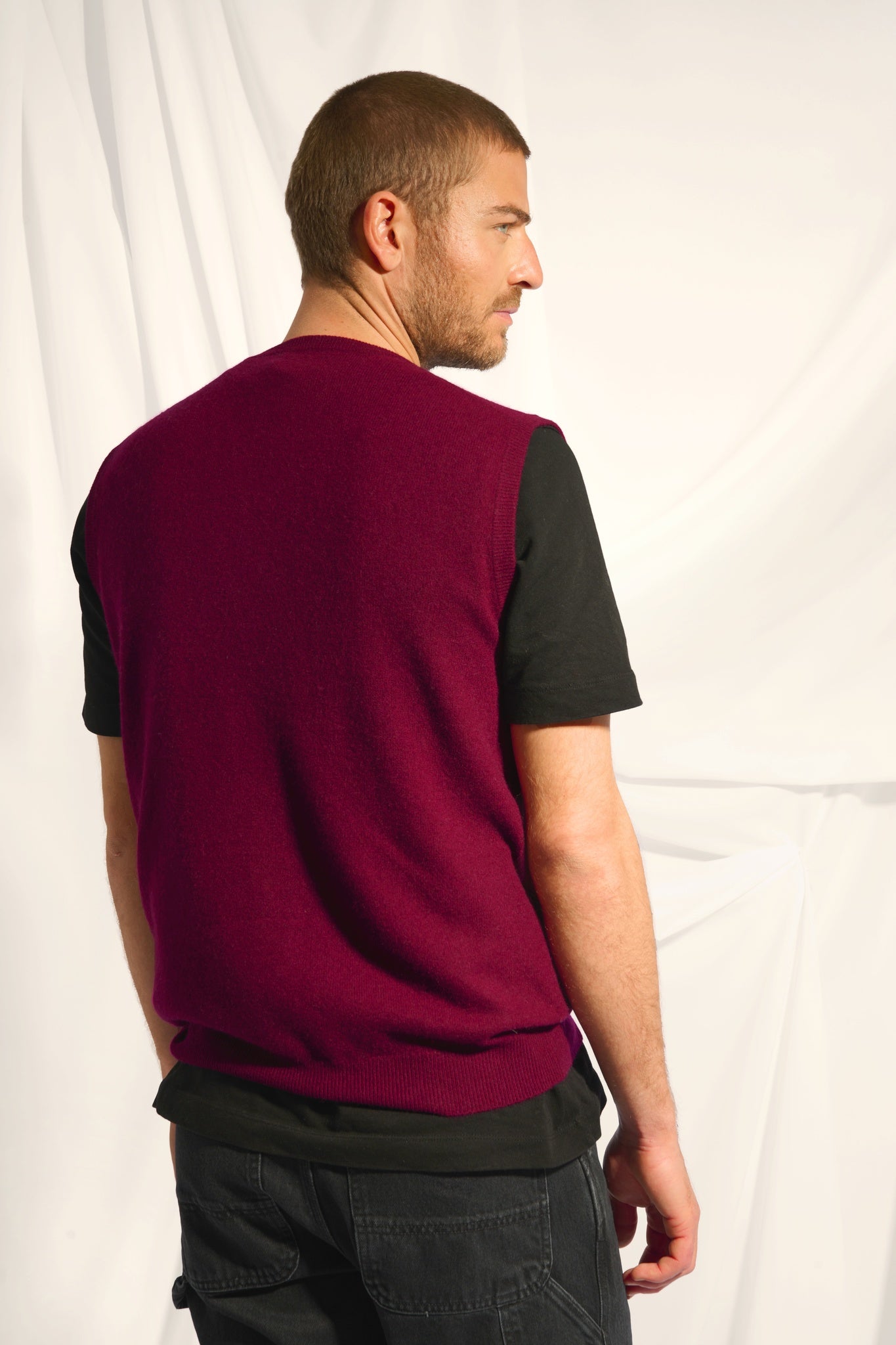 CORKI débardeur col v bordeaux