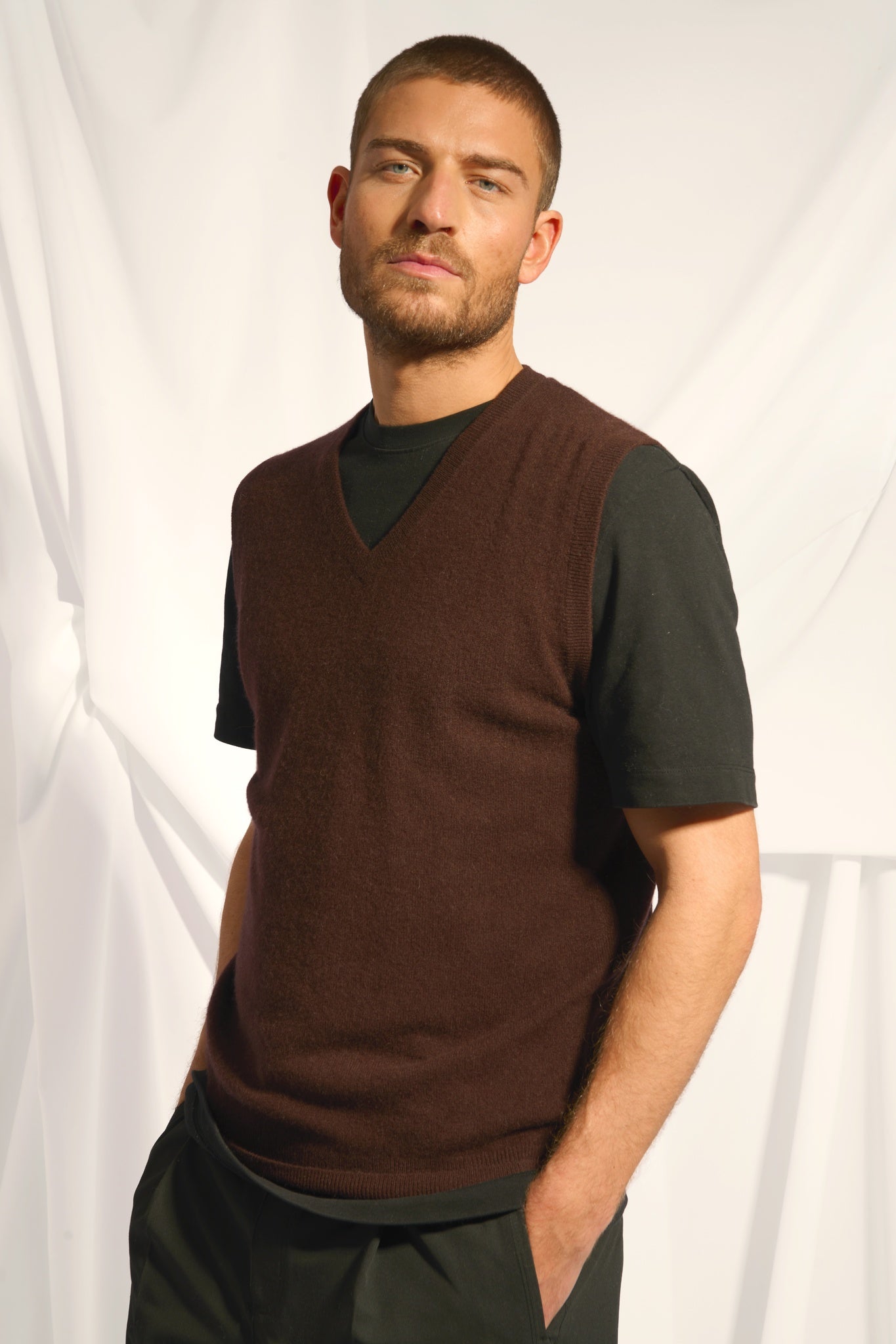 CORKI débardeur col v choco