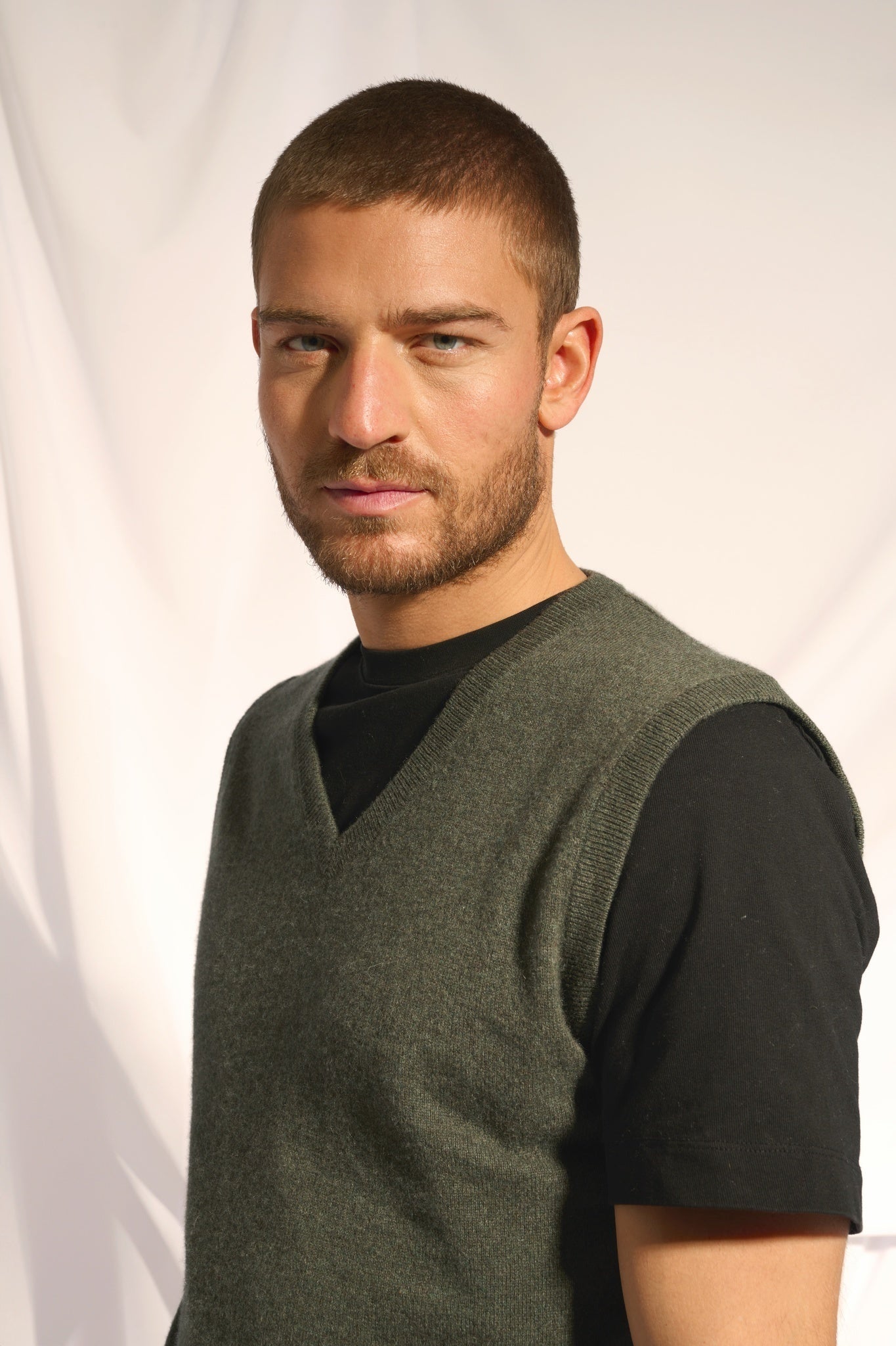 CORKI débardeur col v kaki chiné