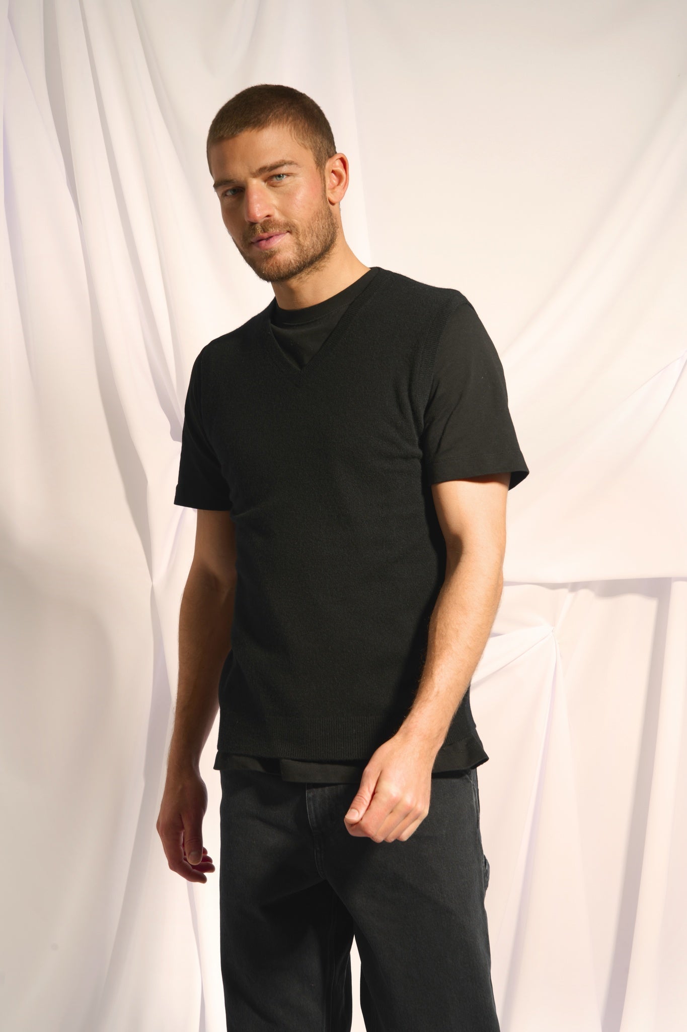 CORKI débardeur col v noir