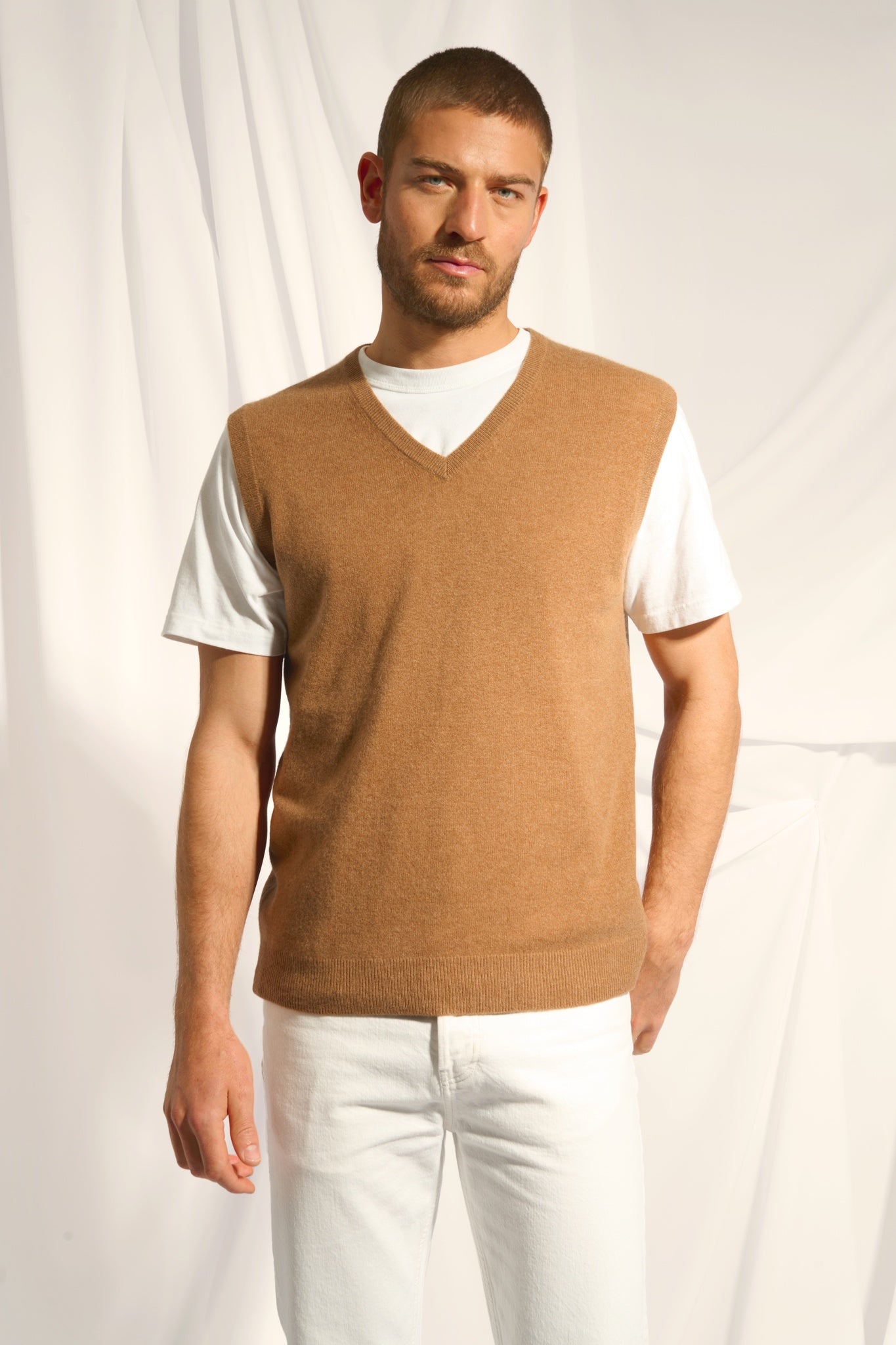 CORKI hazelnut v-neck tank top