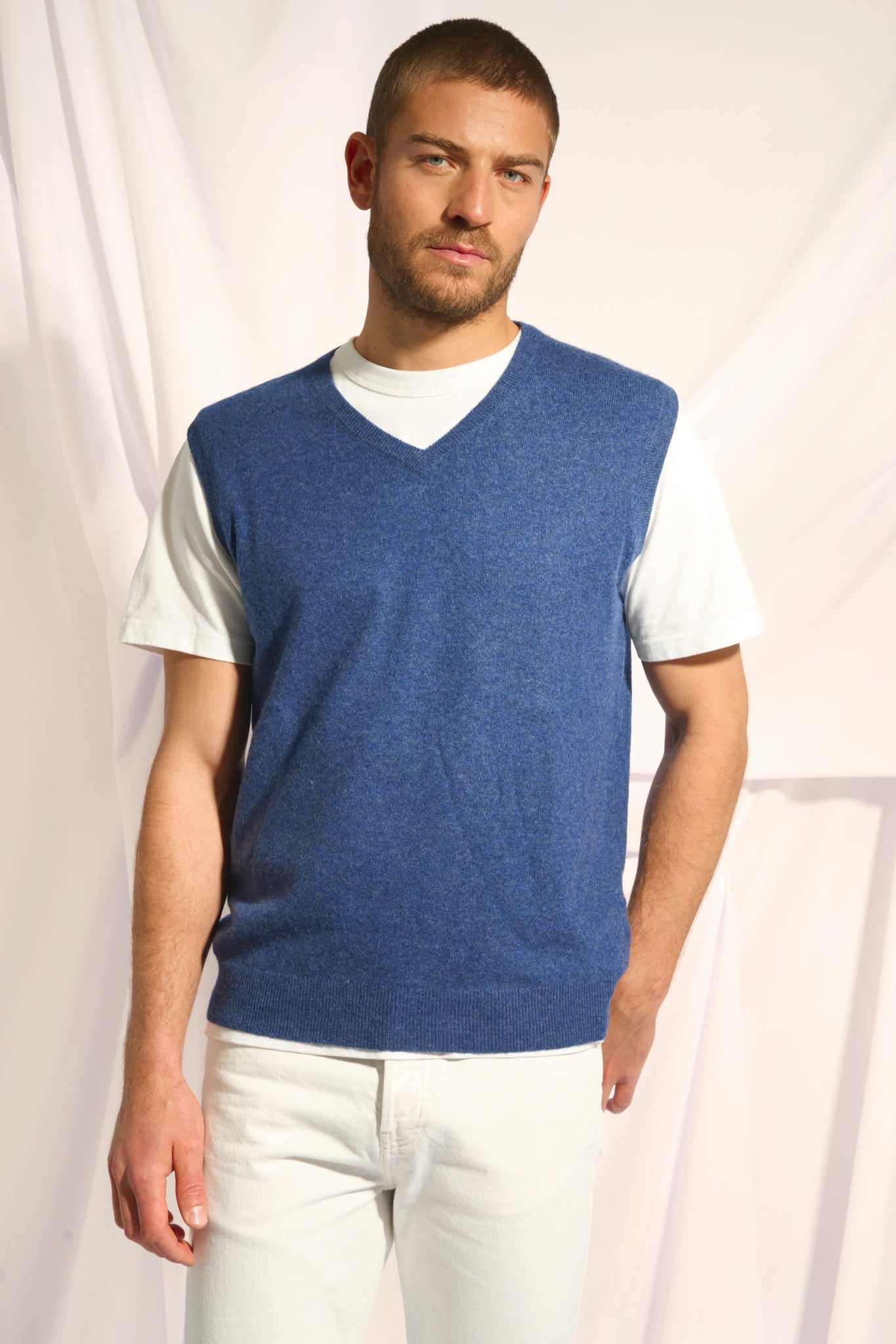 CORKI v-neck tank top ocean chiné