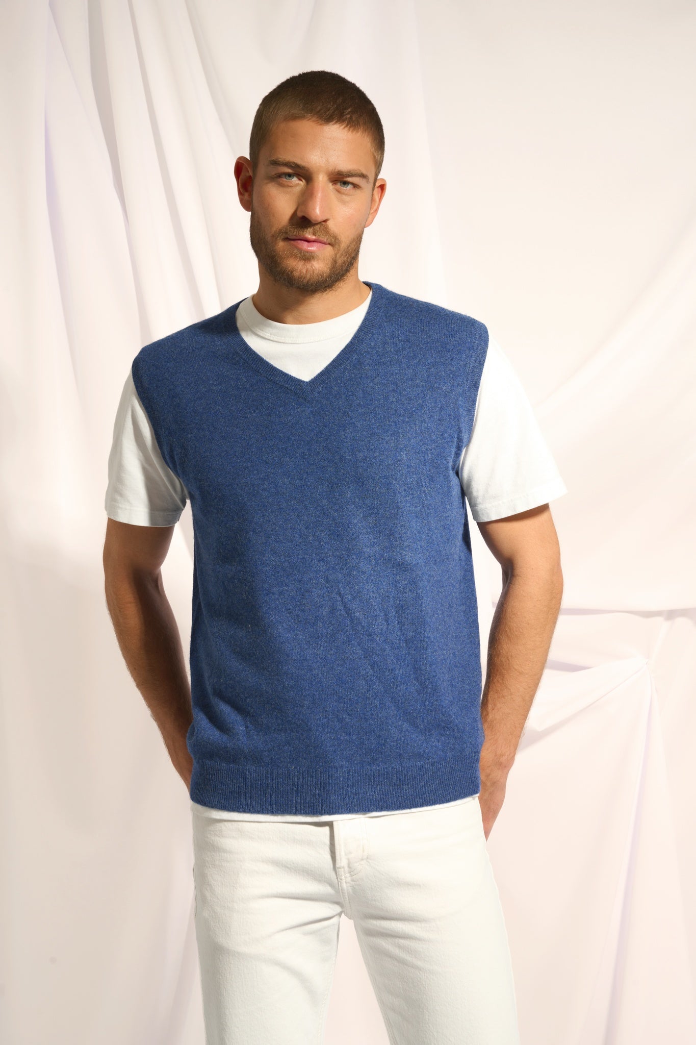 CORKI v-neck tank top ocean chiné