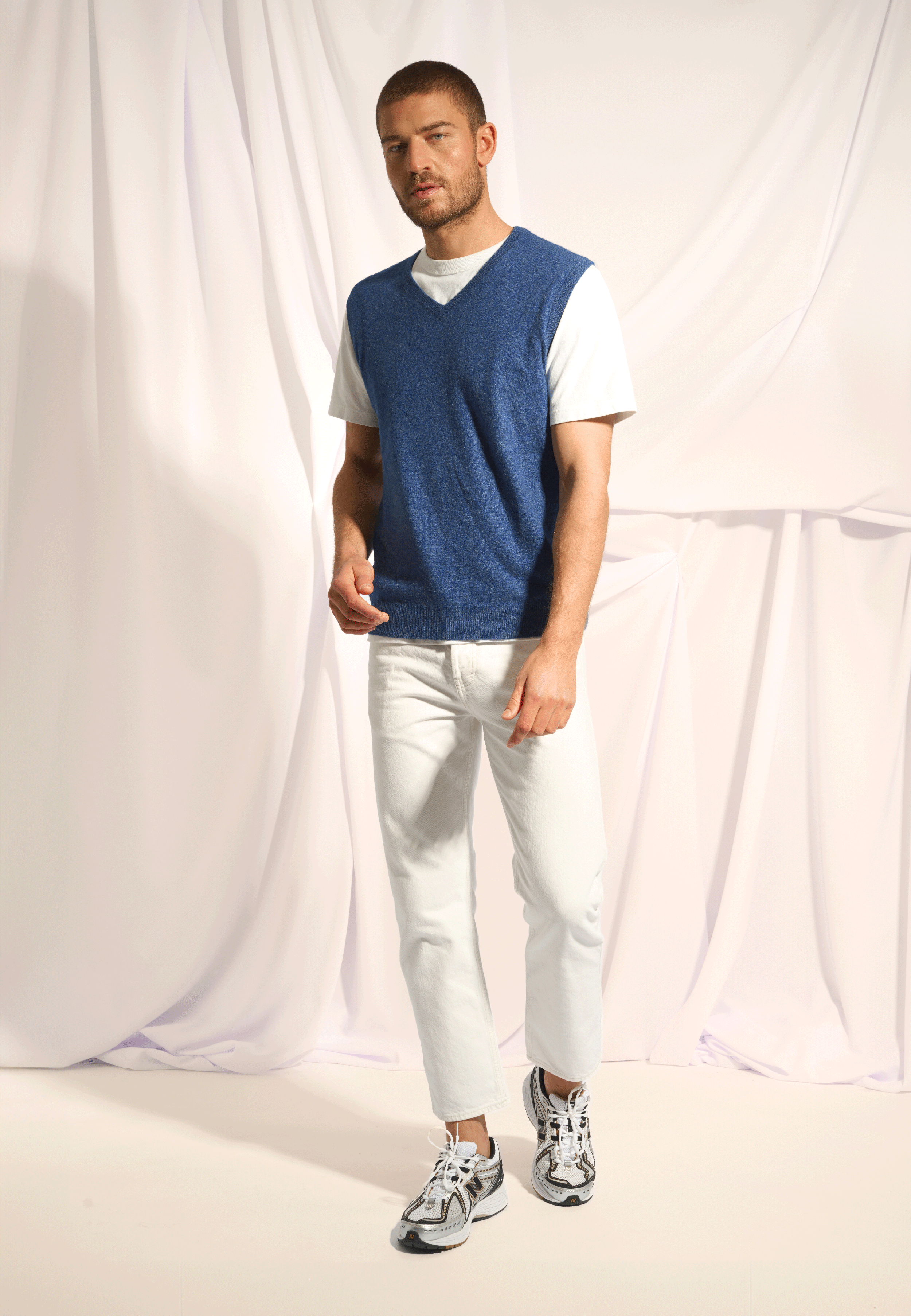 CORKI v-neck tank top ocean chiné