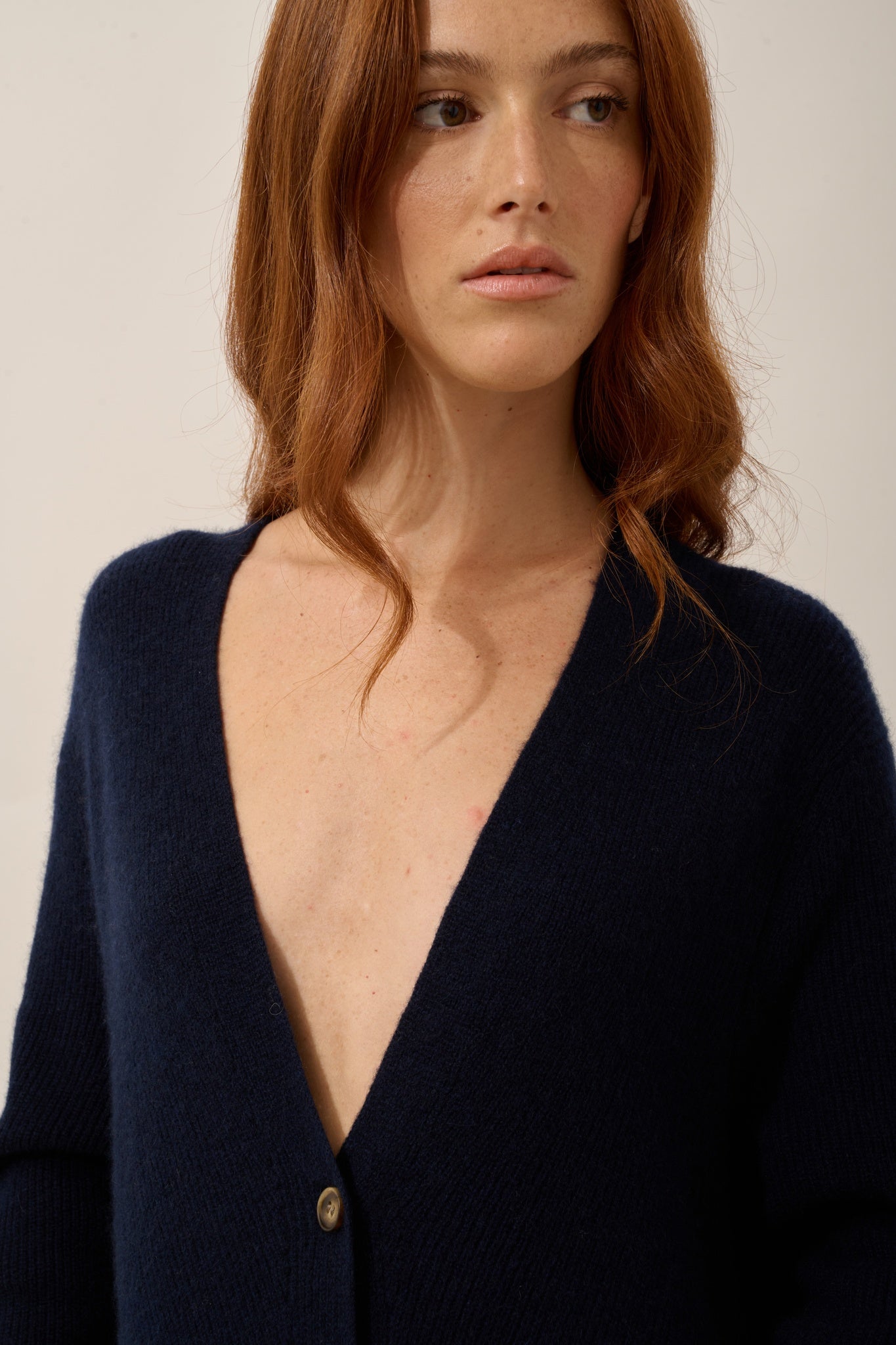 DACHE cardigan long col v navy