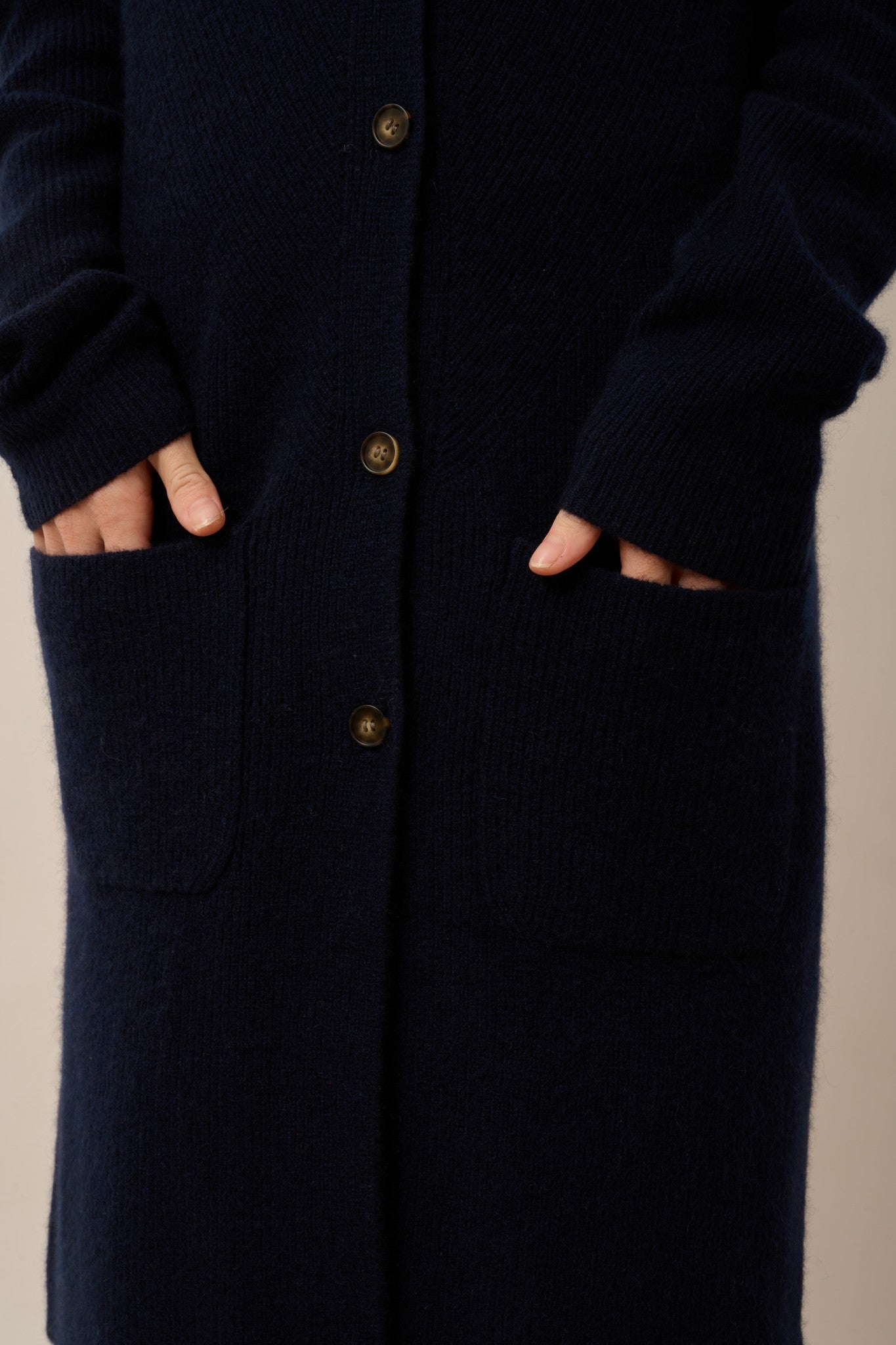 dache cardigan long col v navy