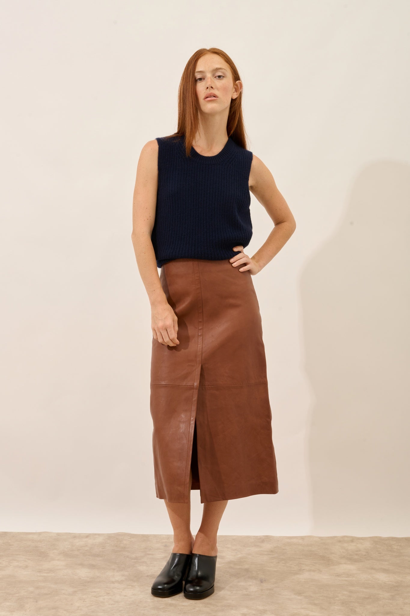 DAMPA round-neck tank top navy