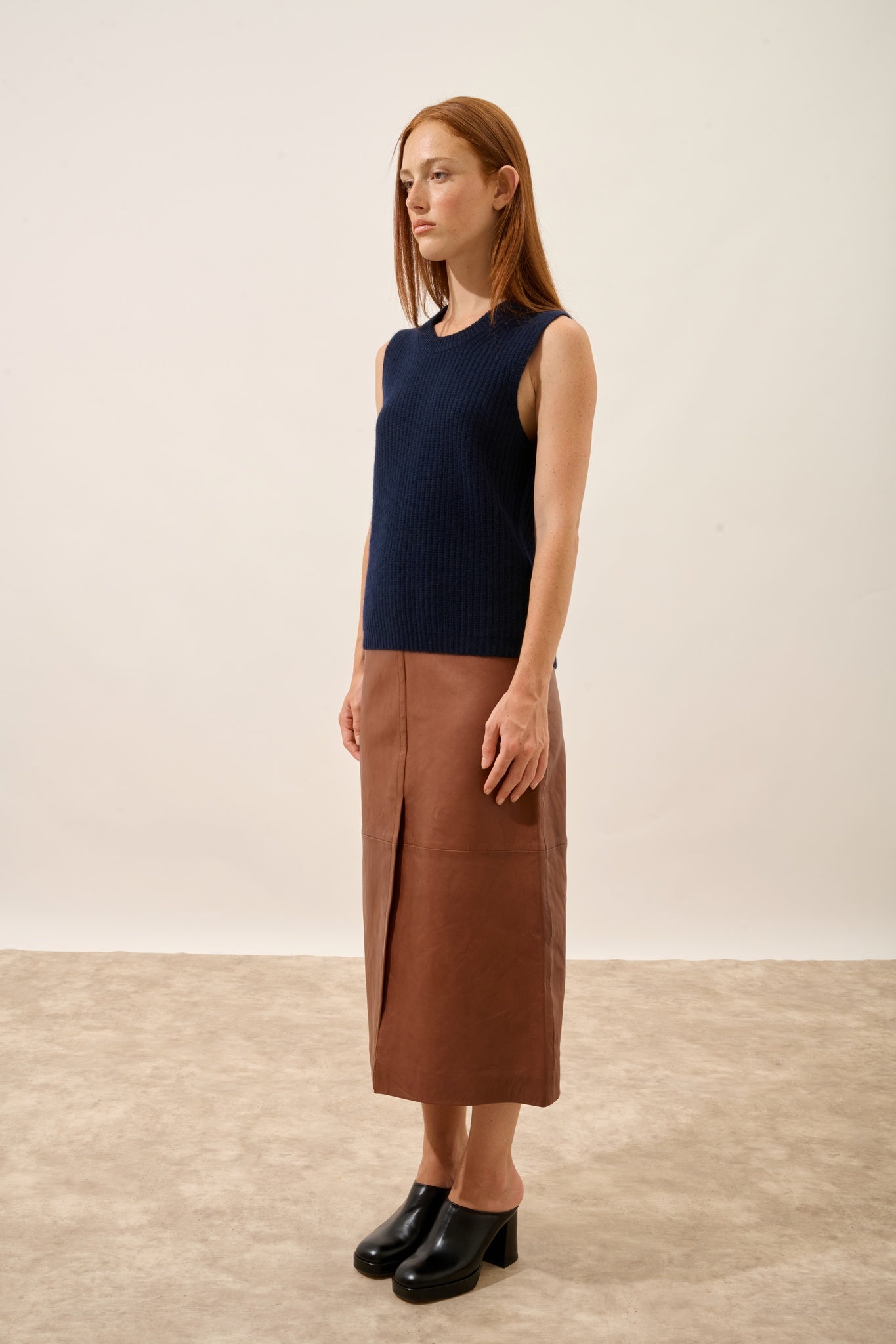 DAMPA débardeur col rond navy