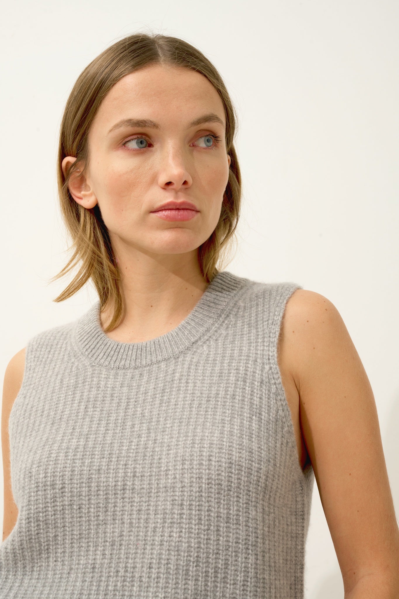 DAMPA round-neck tank top nuage chiné