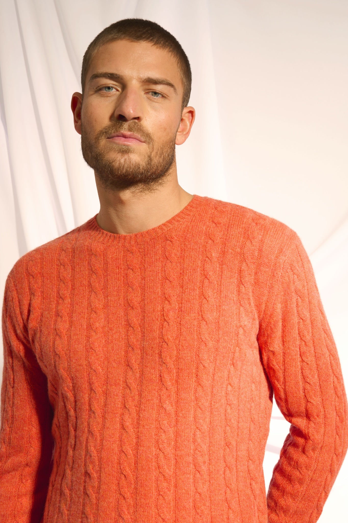 DARRI round-neck sweater orange mottled
