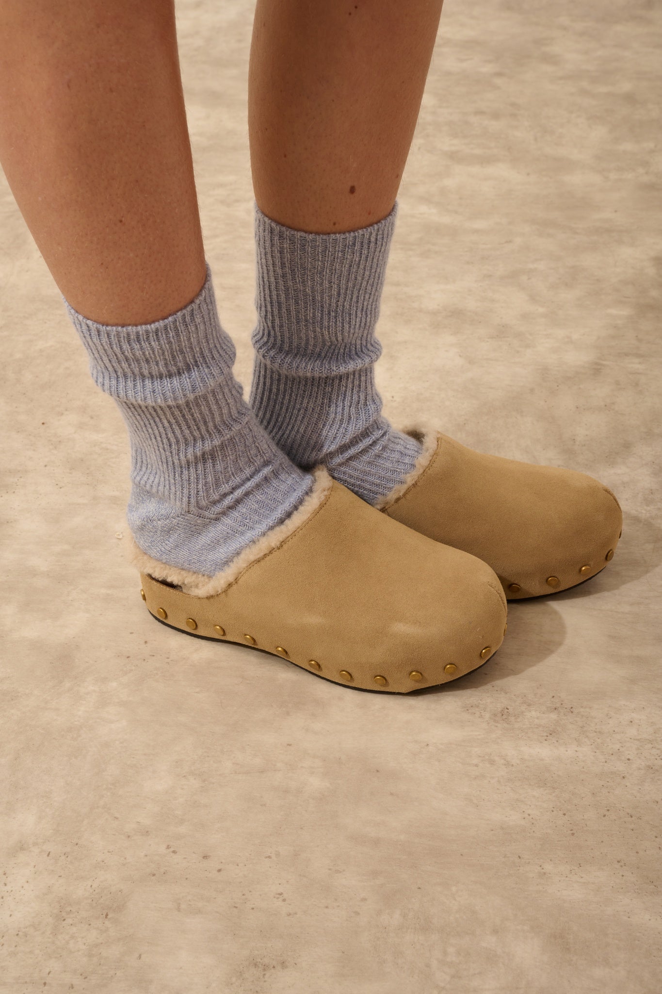 DAYAYA chaussettes 4 fils bleu ivoire