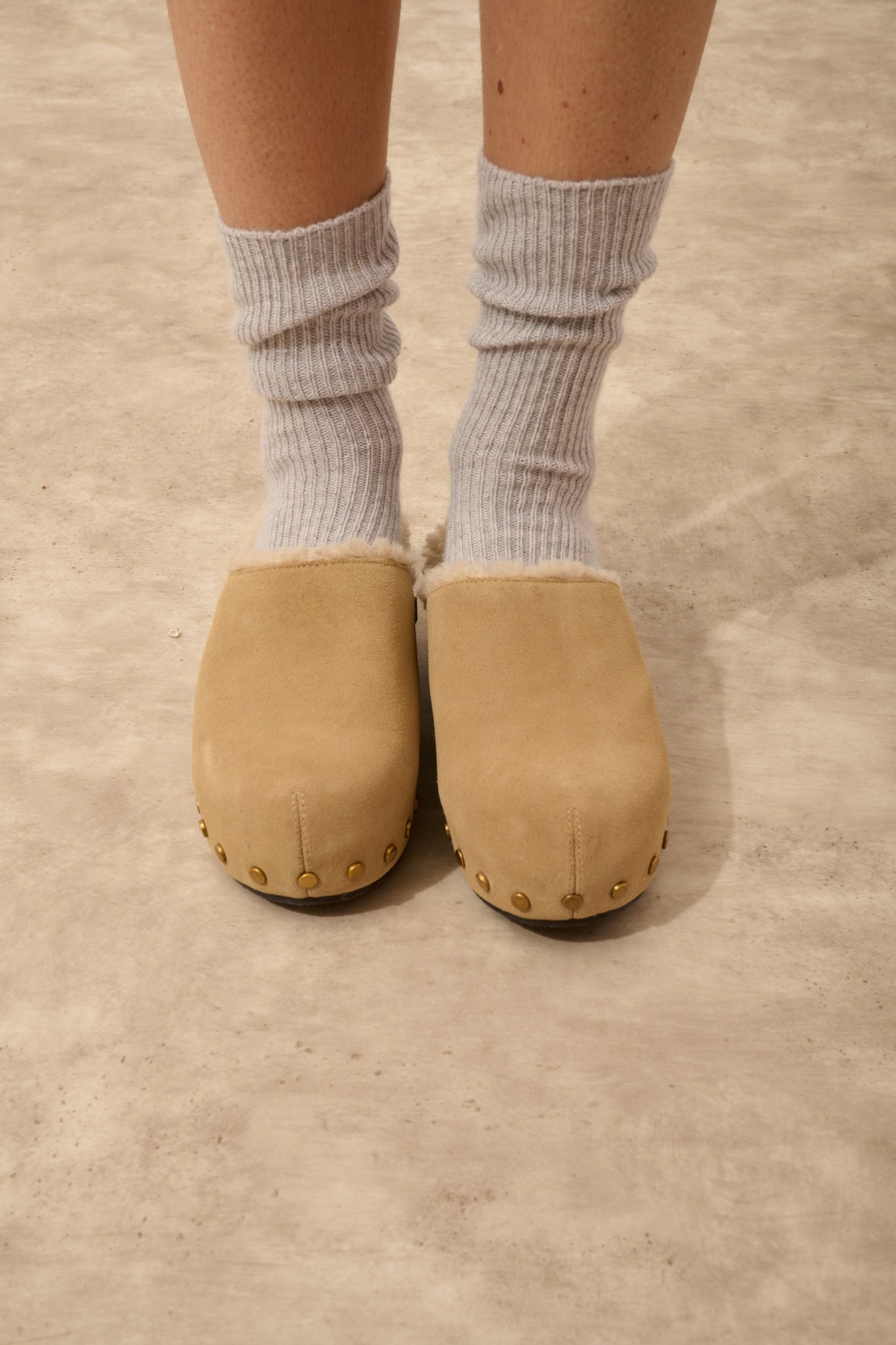 DAYAYA chaussettes 4 fils gris perle chiné