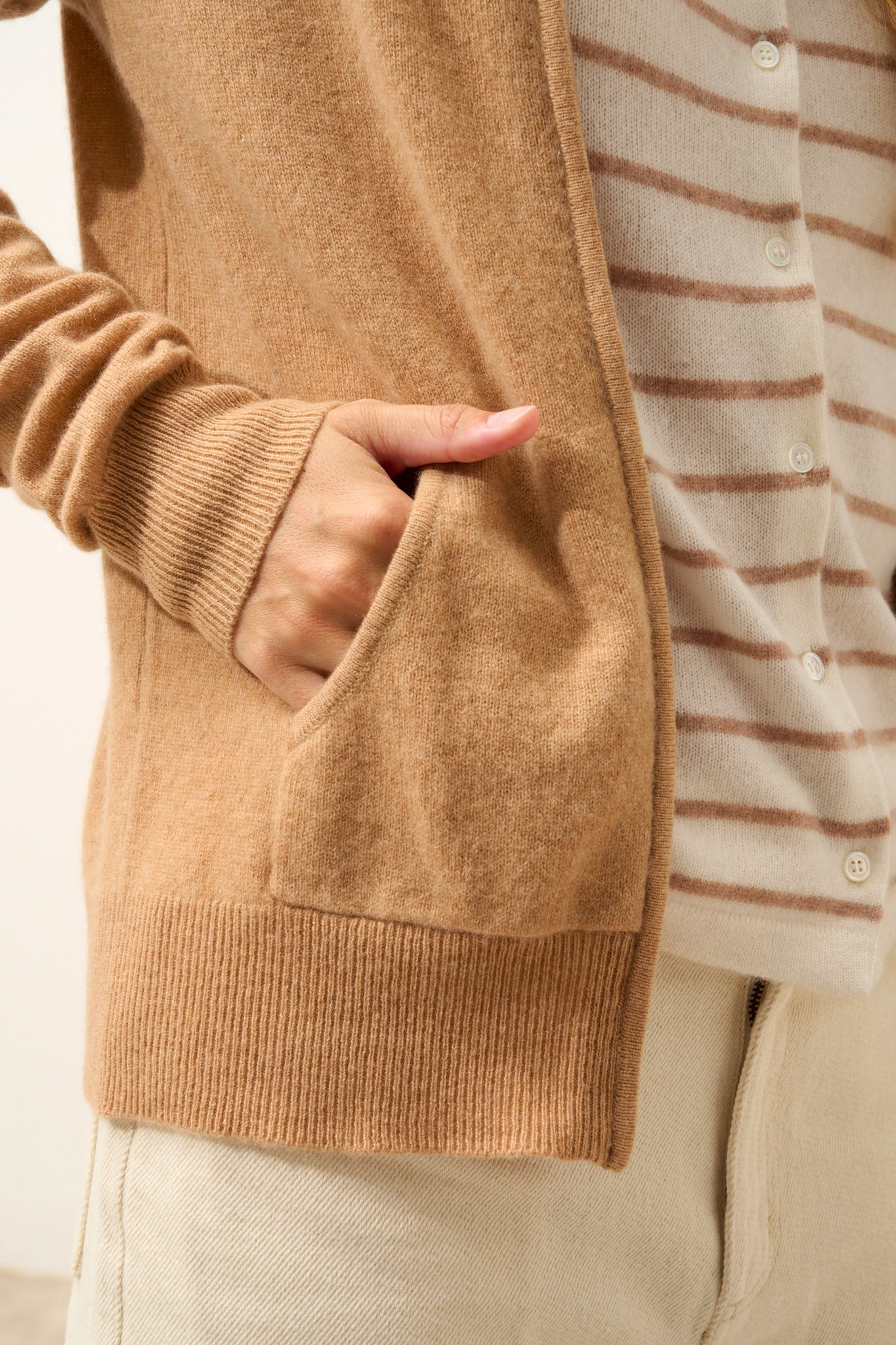 DEBBIE sahara hooded zip-neck cardigan