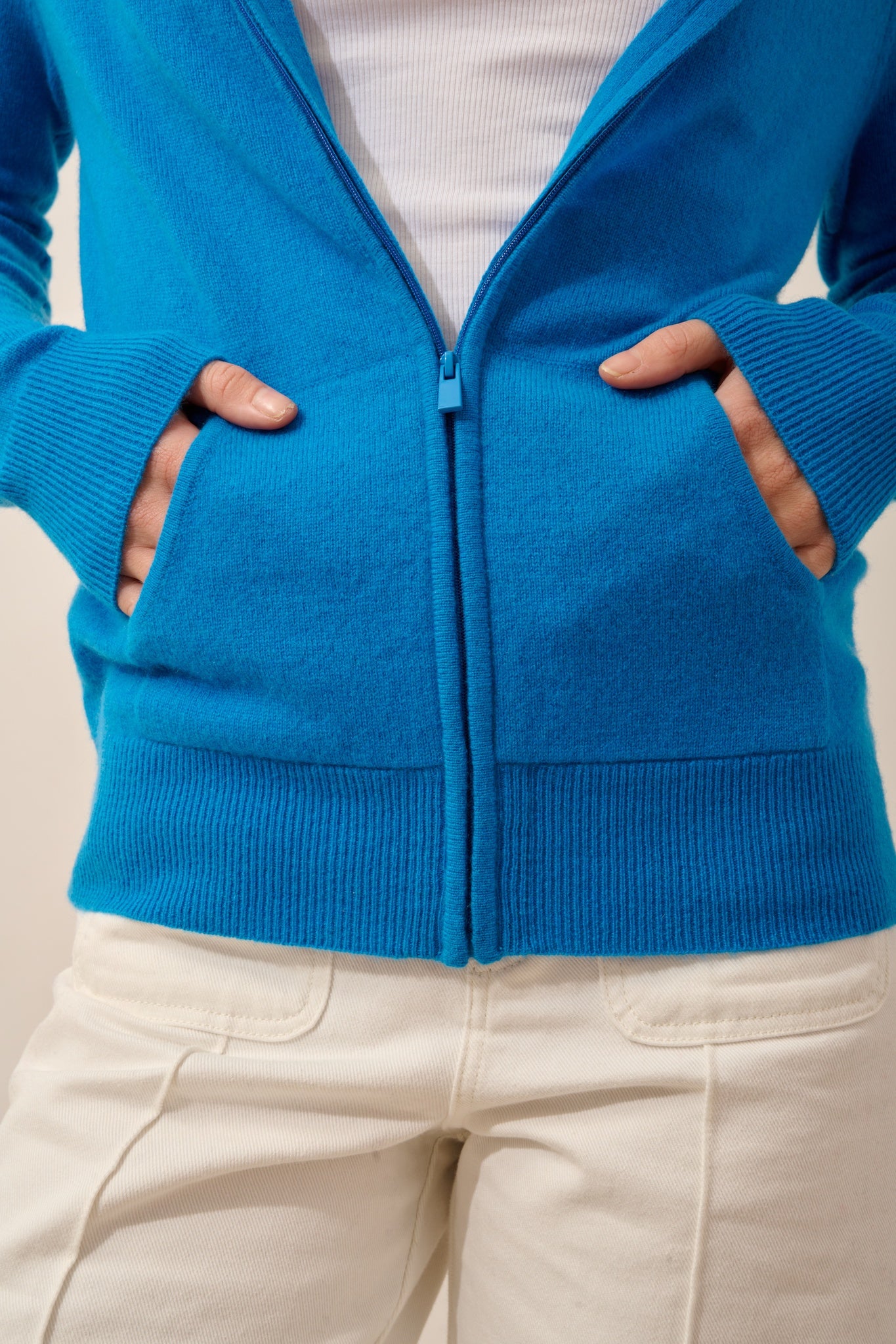 DEBBIE gilet zippé capuche azur