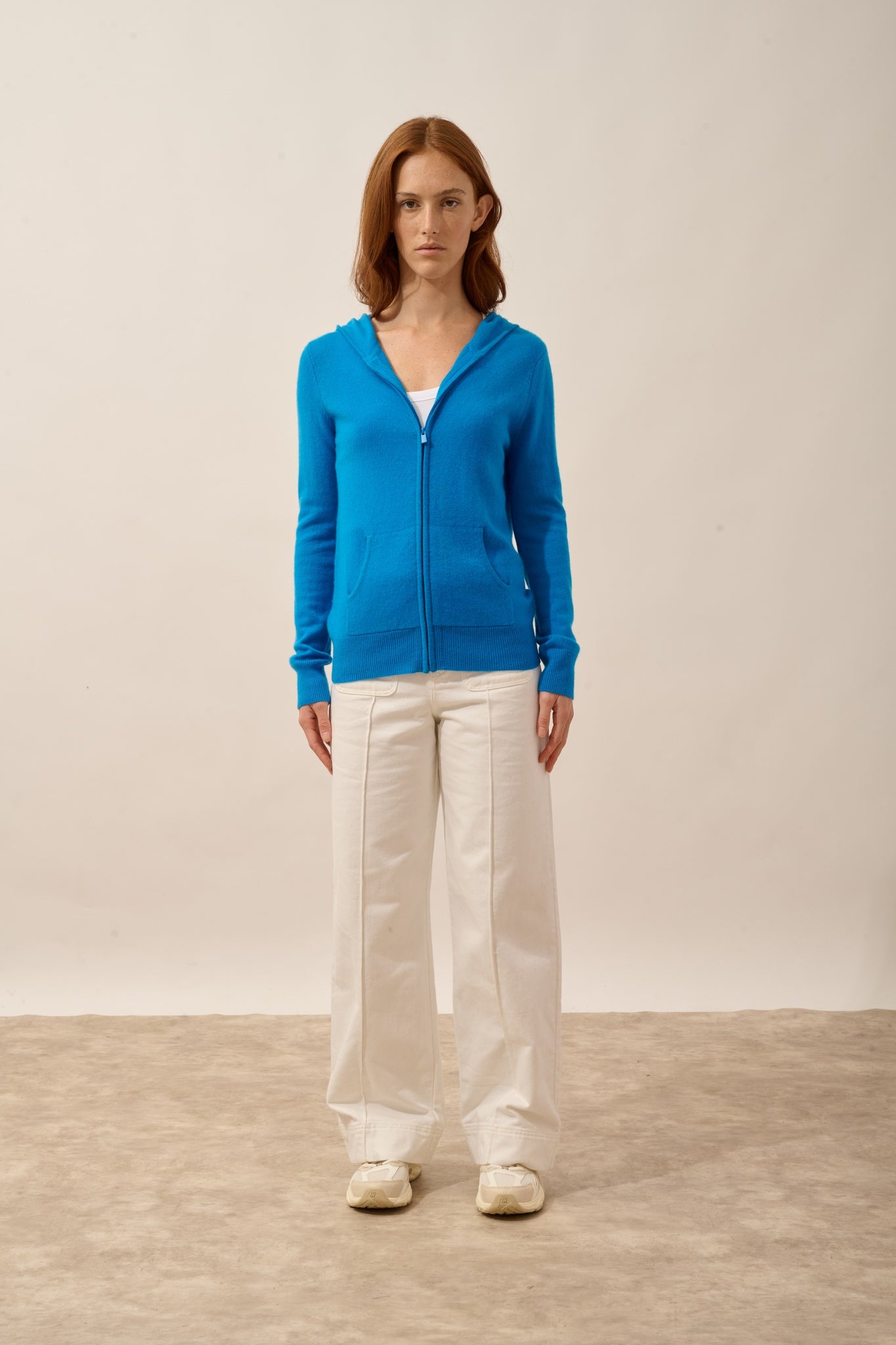 DEBBIE gilet zippé capuche azur