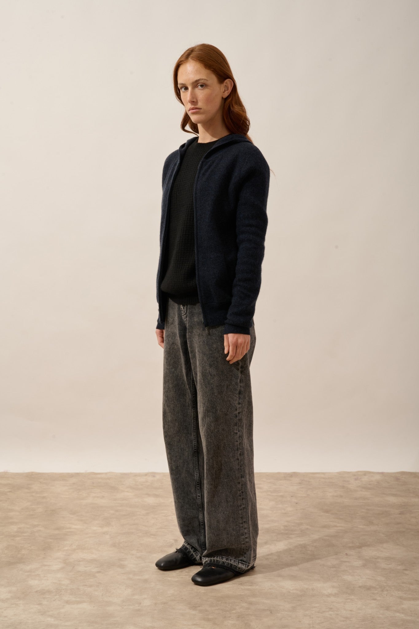 debbie gilet zippé capuche caviar