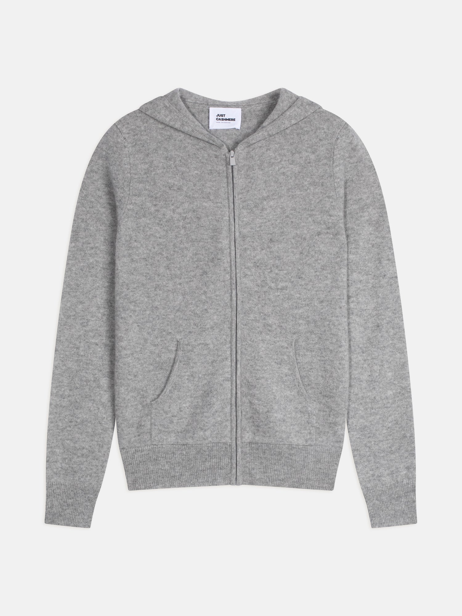 DEBBIE gilet zippé capuche gris souris chiné