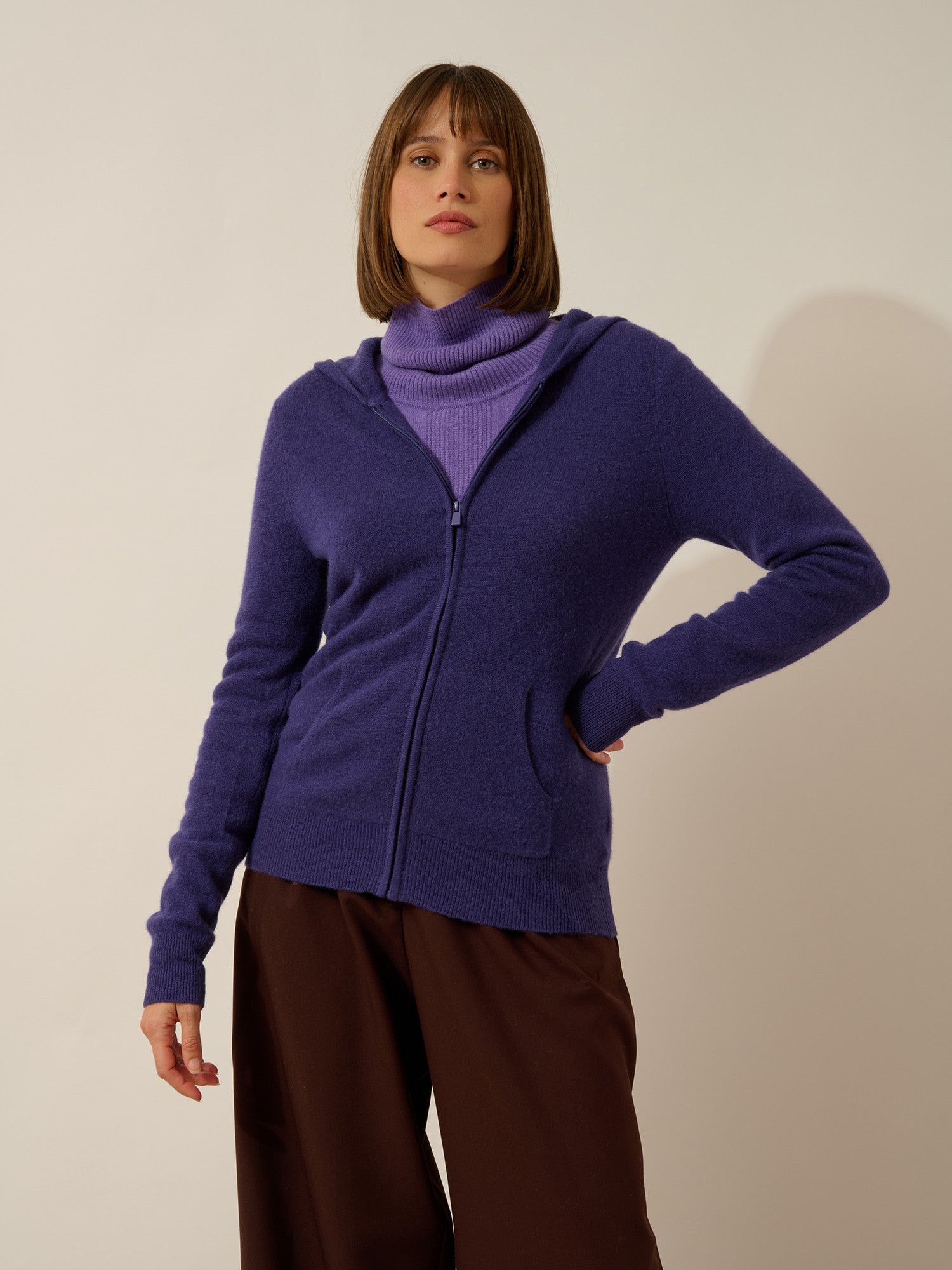 debbie gilet zippé capuche purple