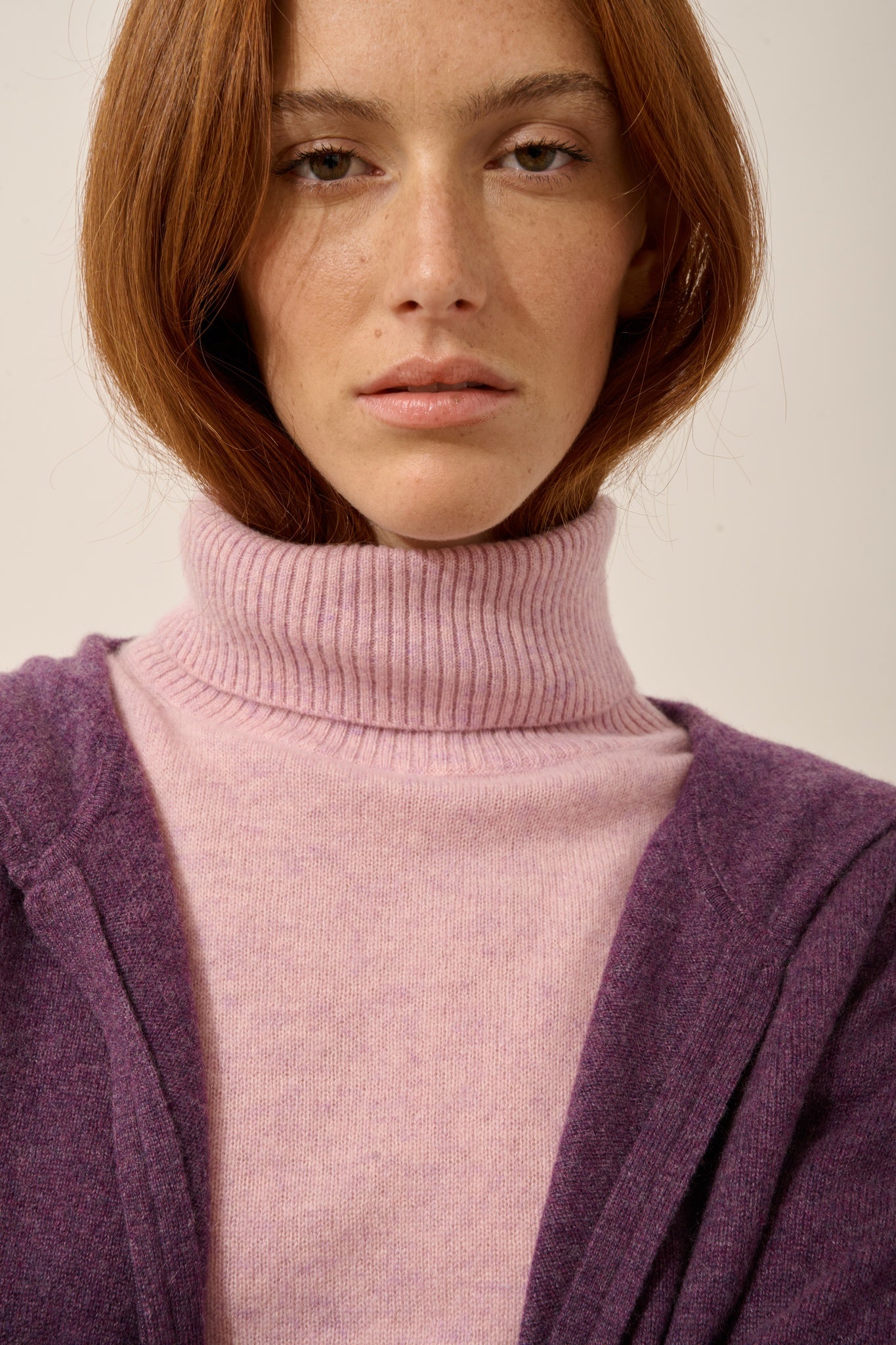 DEBBIE gilet zippé capuche violet chiné