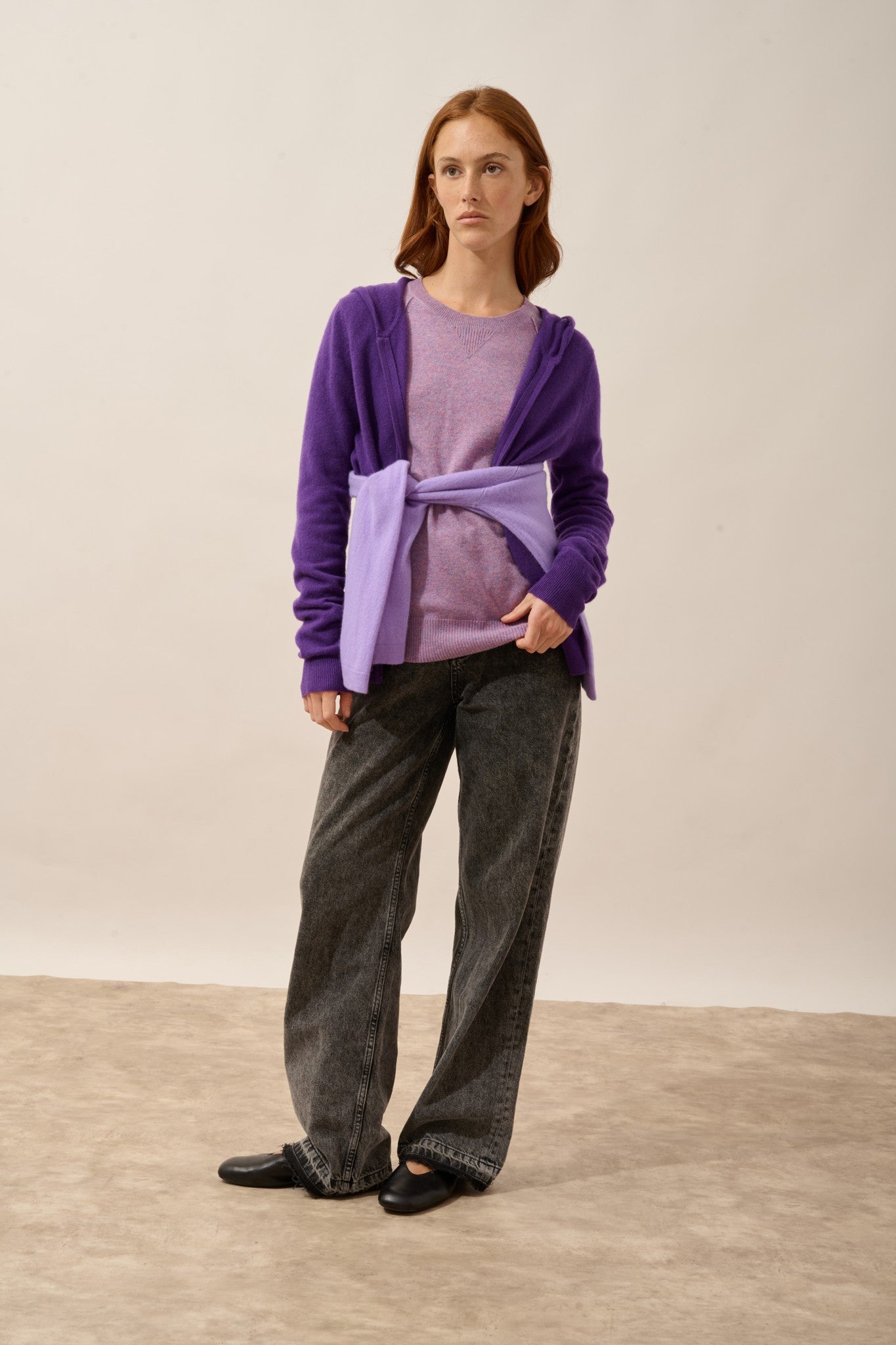 debbie gilet zippé capuche violette