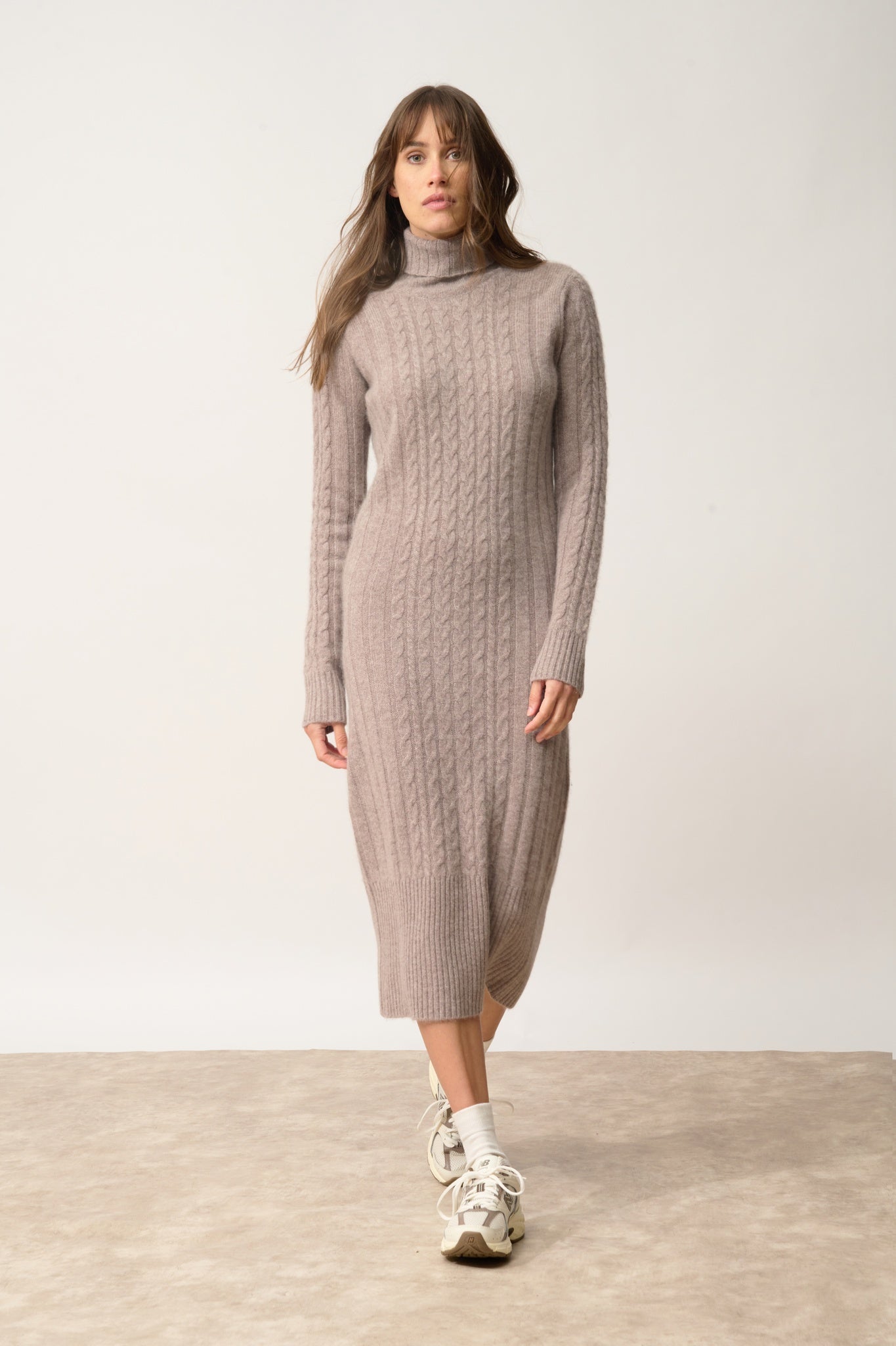 DOLKAR robe col roulé caribou chiné