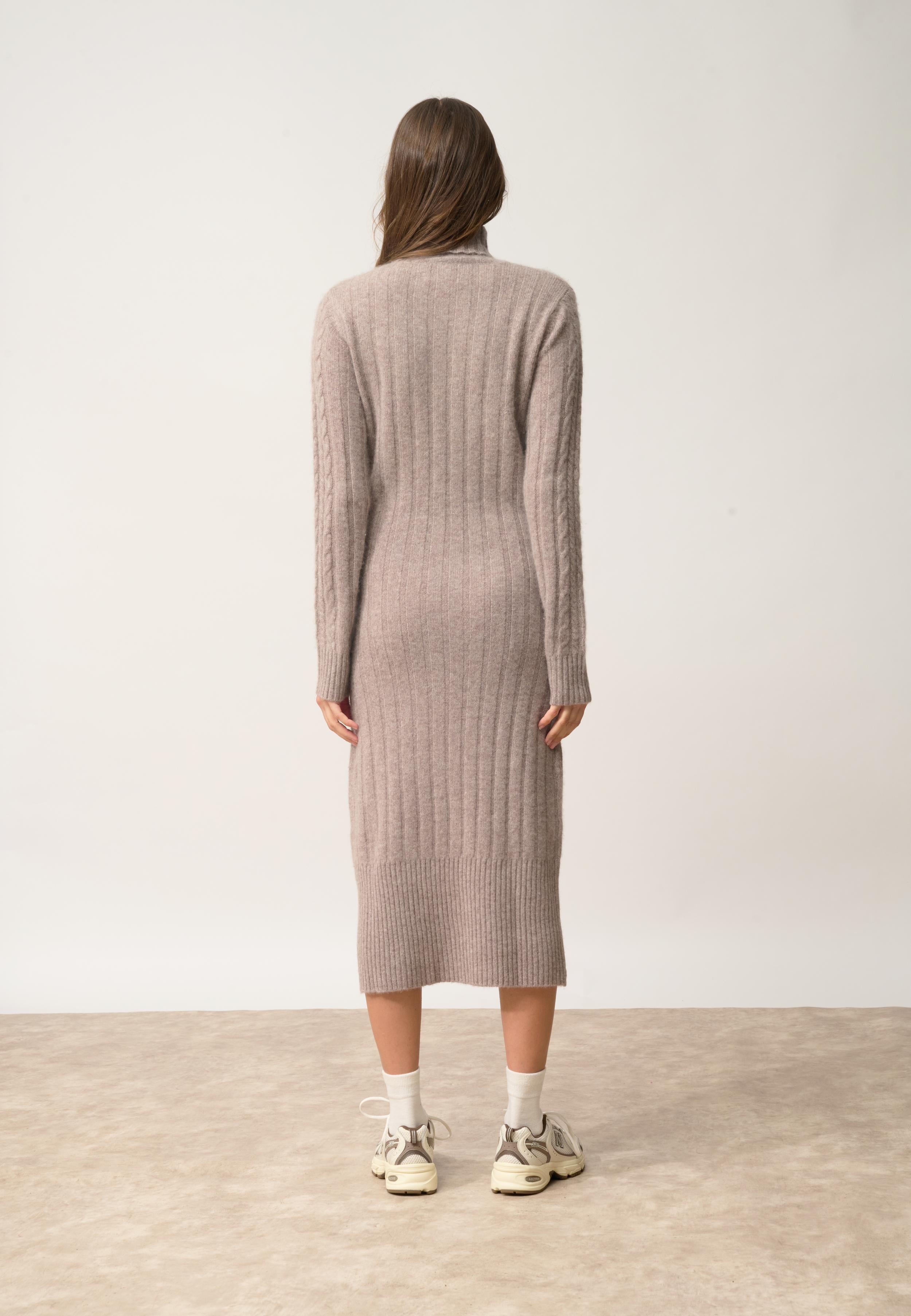 DOLKAR robe col roulé caribou chiné