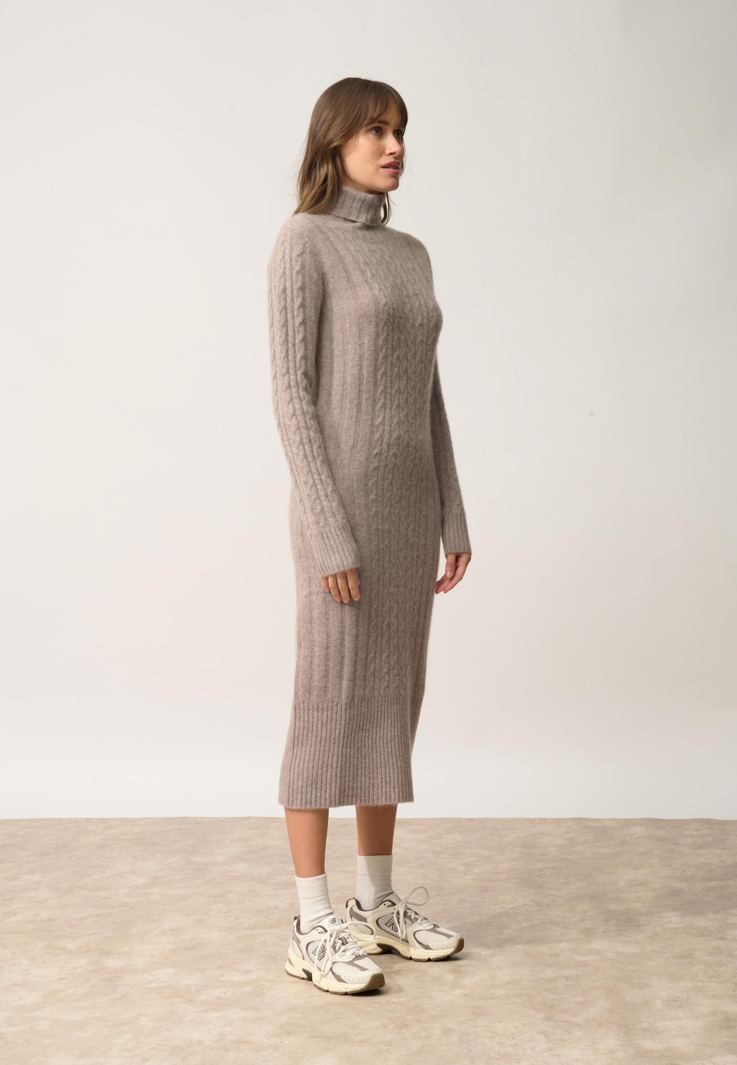DOLKAR robe col roulé caribou chiné