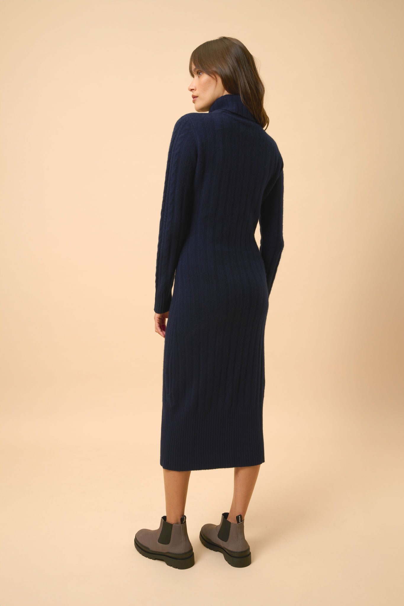 DOLKAR robe col roulé navy