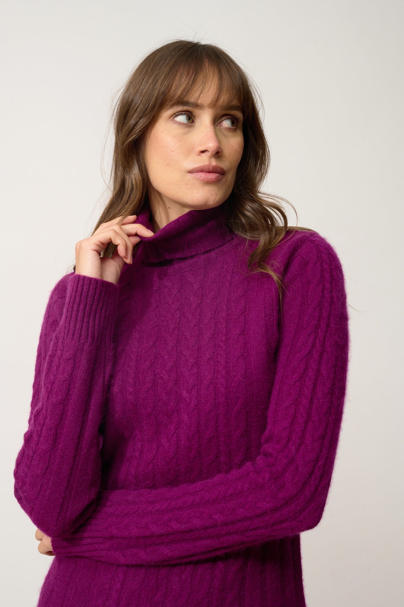 DOLKAR robe col roulé prune