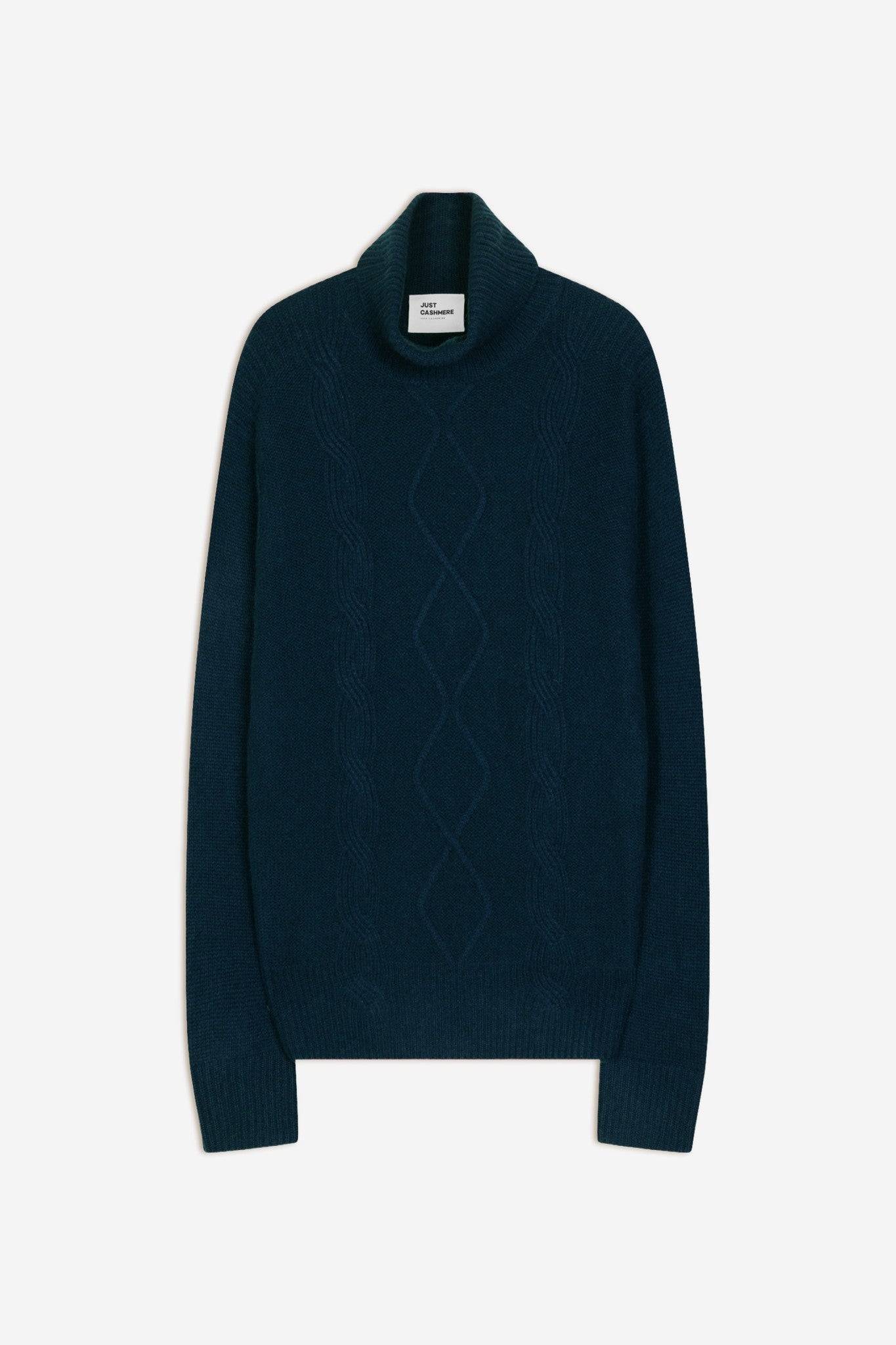 dolma pull col roulé bleu pétrole