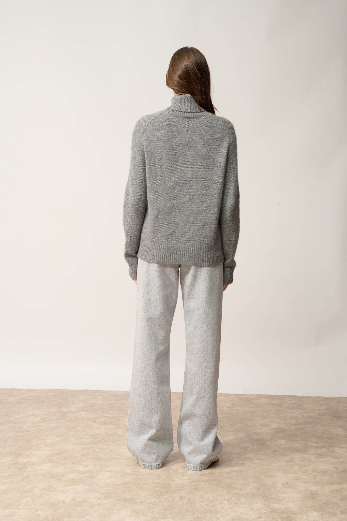 DOLMA heathered flannel turtleneck sweater