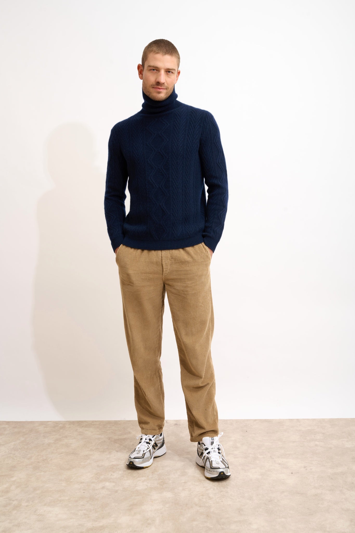 DORJE navy turtleneck sweater