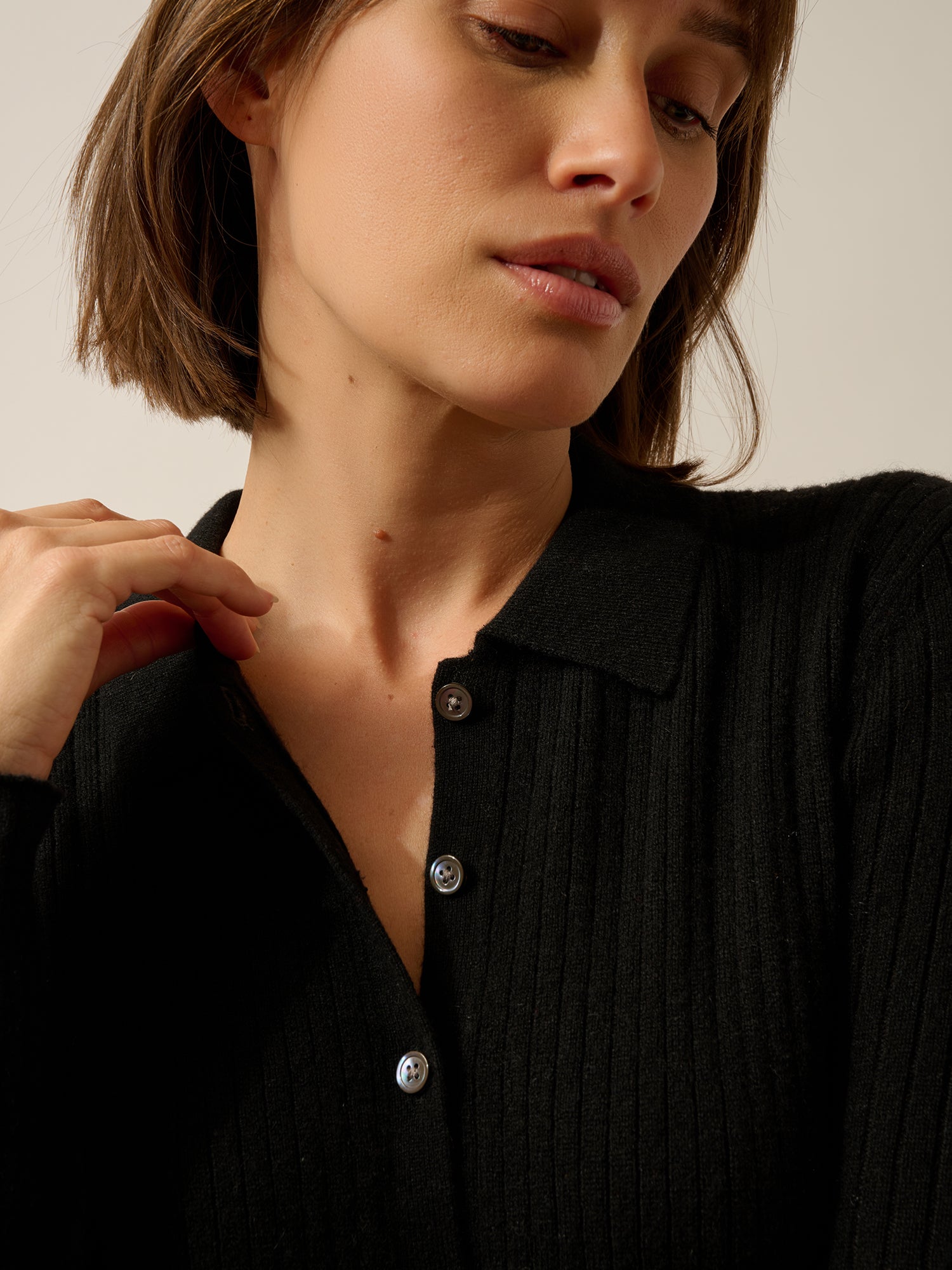 DORY robe col polo noir