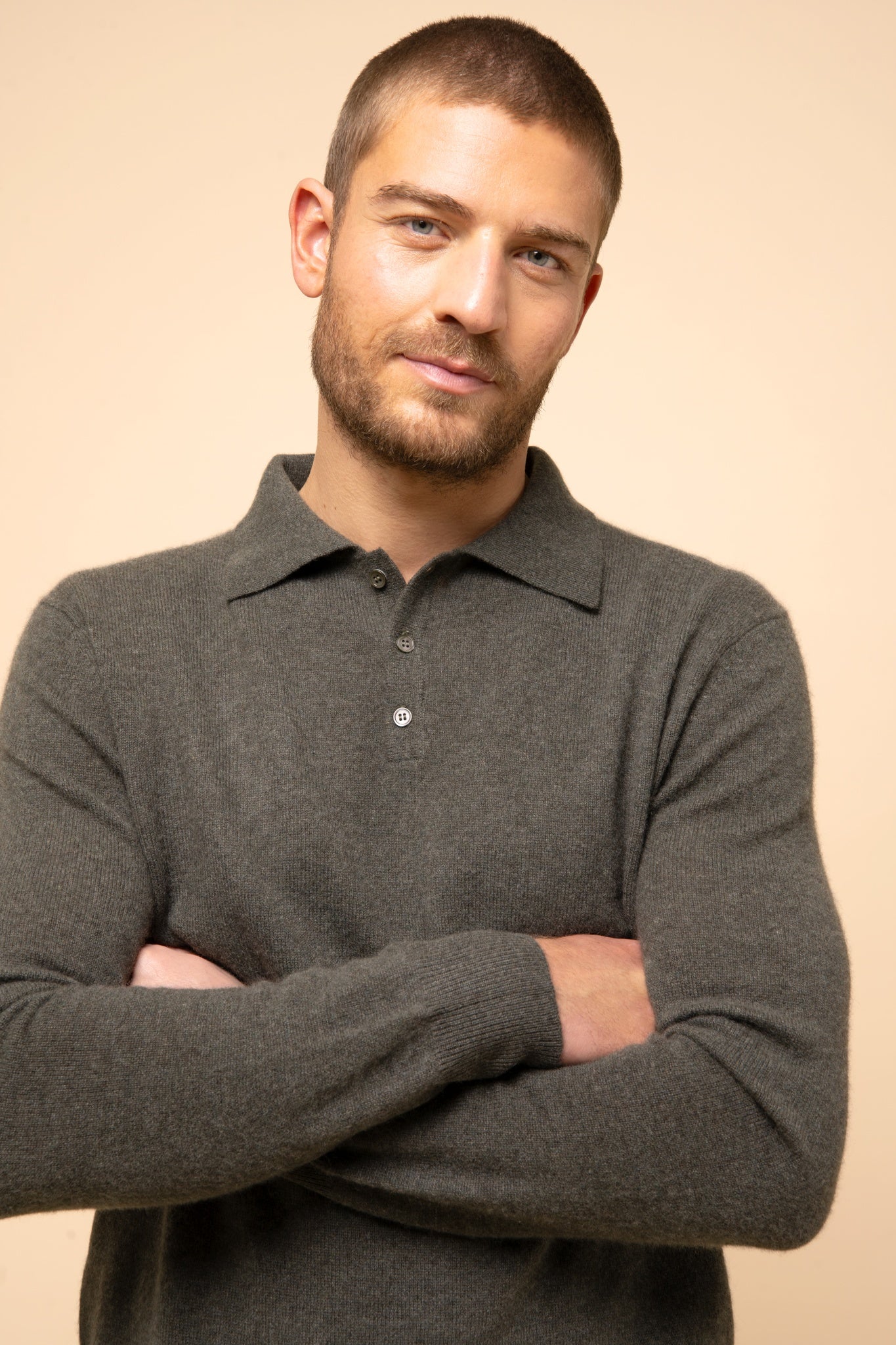 DOUGLAS polo shirt in khaki heather