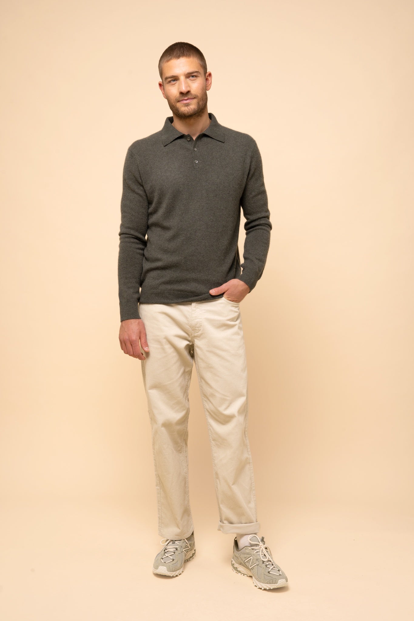 DOUGLAS polo kaki chiné