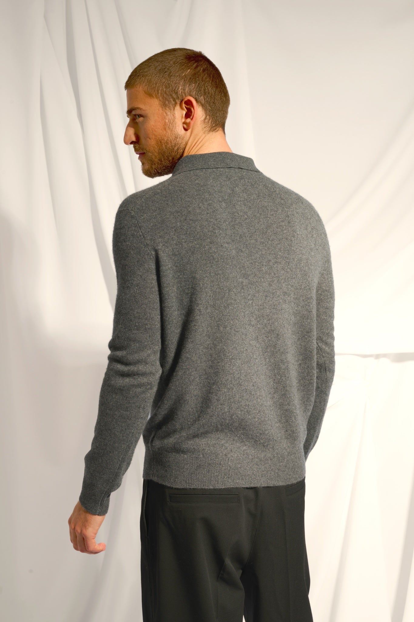 DOUGLAS polo anthracite chiné