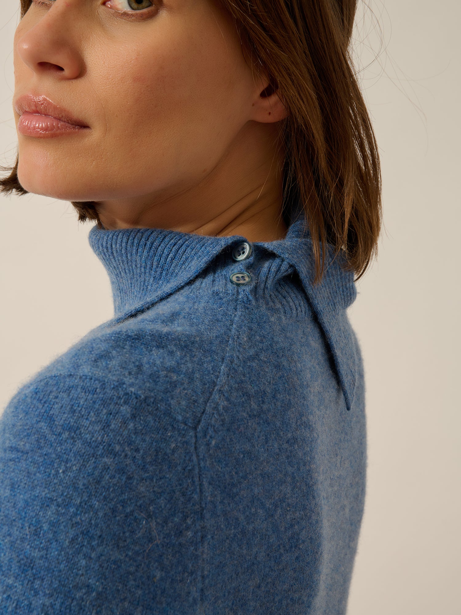 DUNDEE denim blue turtleneck sweater