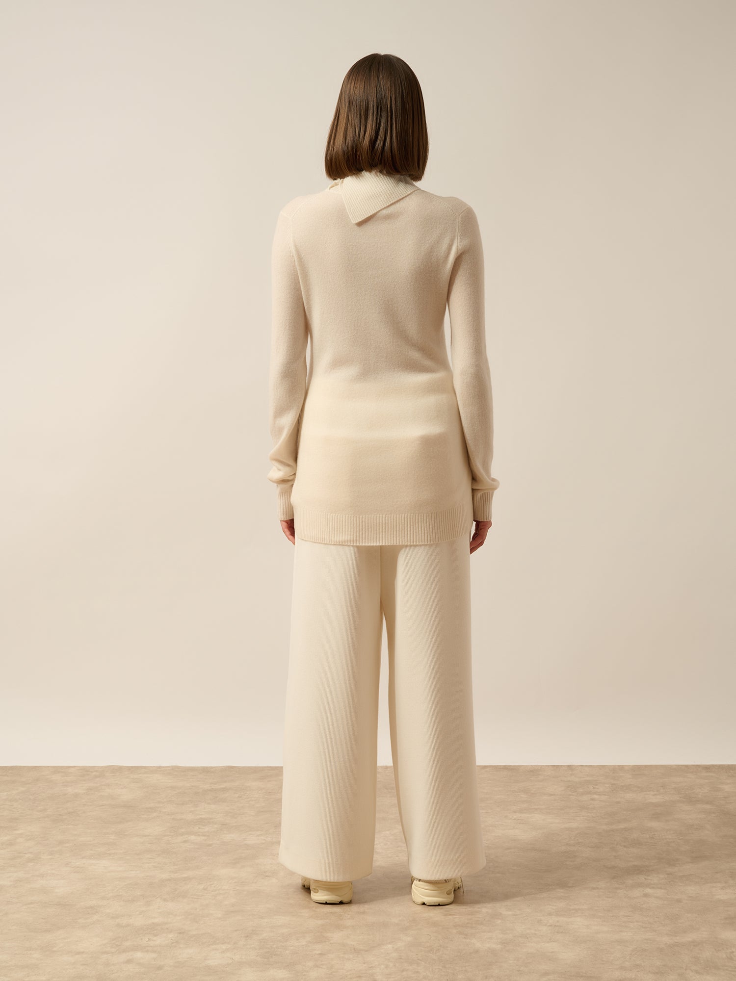 DUNDEE pull col roulé ivoire