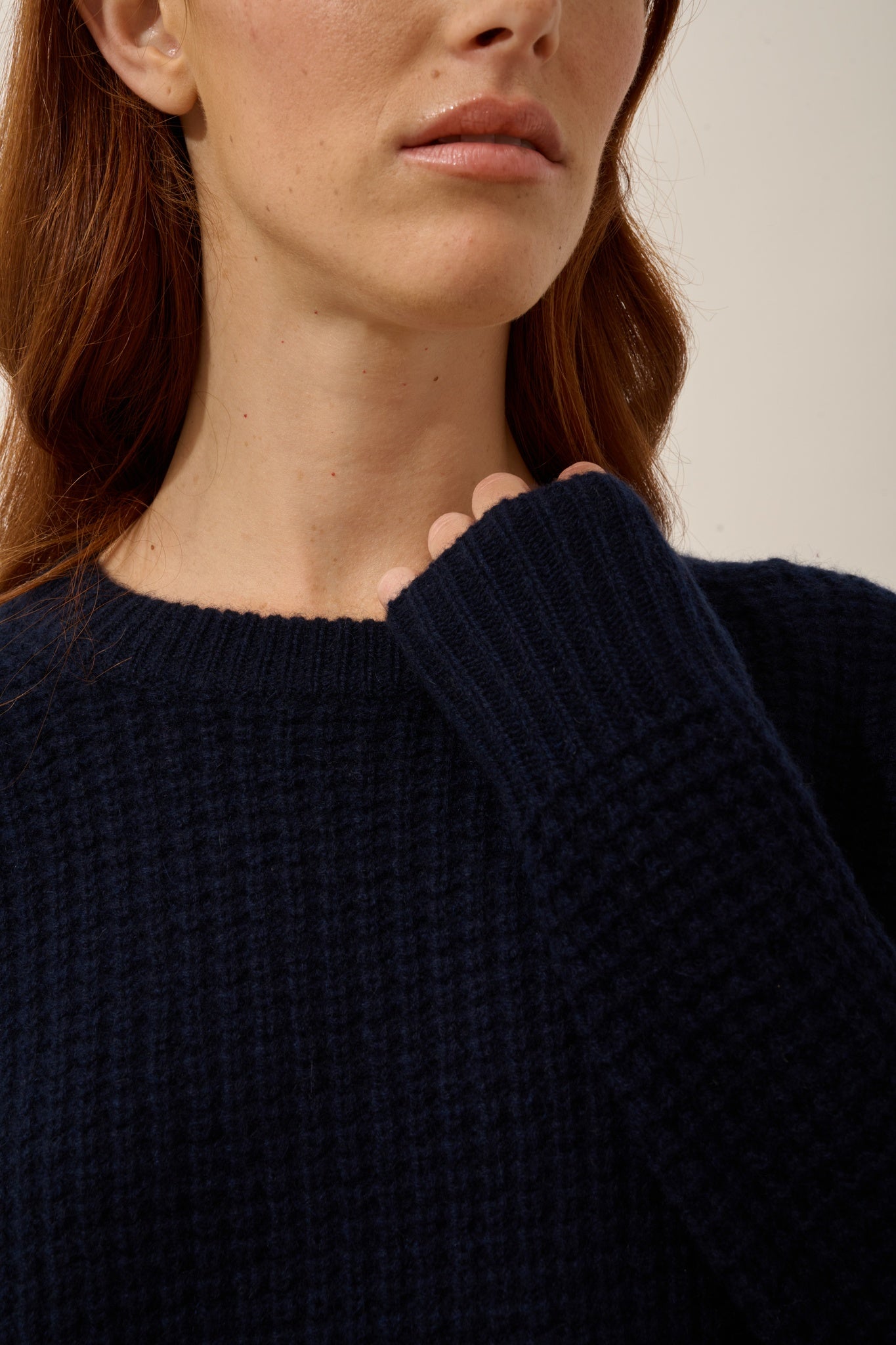 ELENA robe col rond 6 fils navy