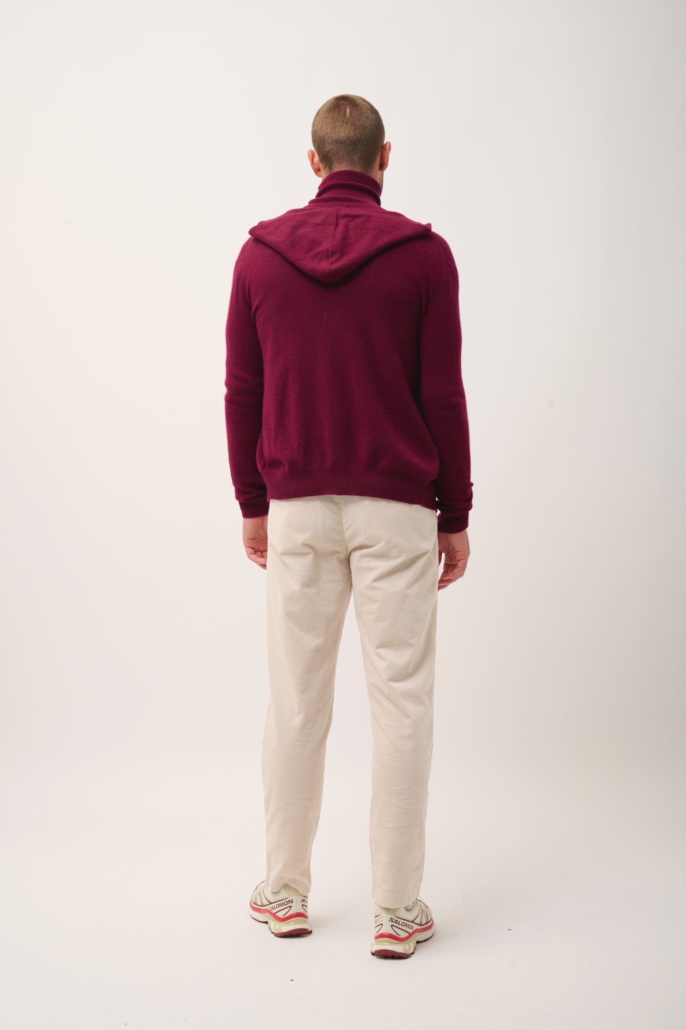 ELLIOT gilet col zippé capuche bordeaux