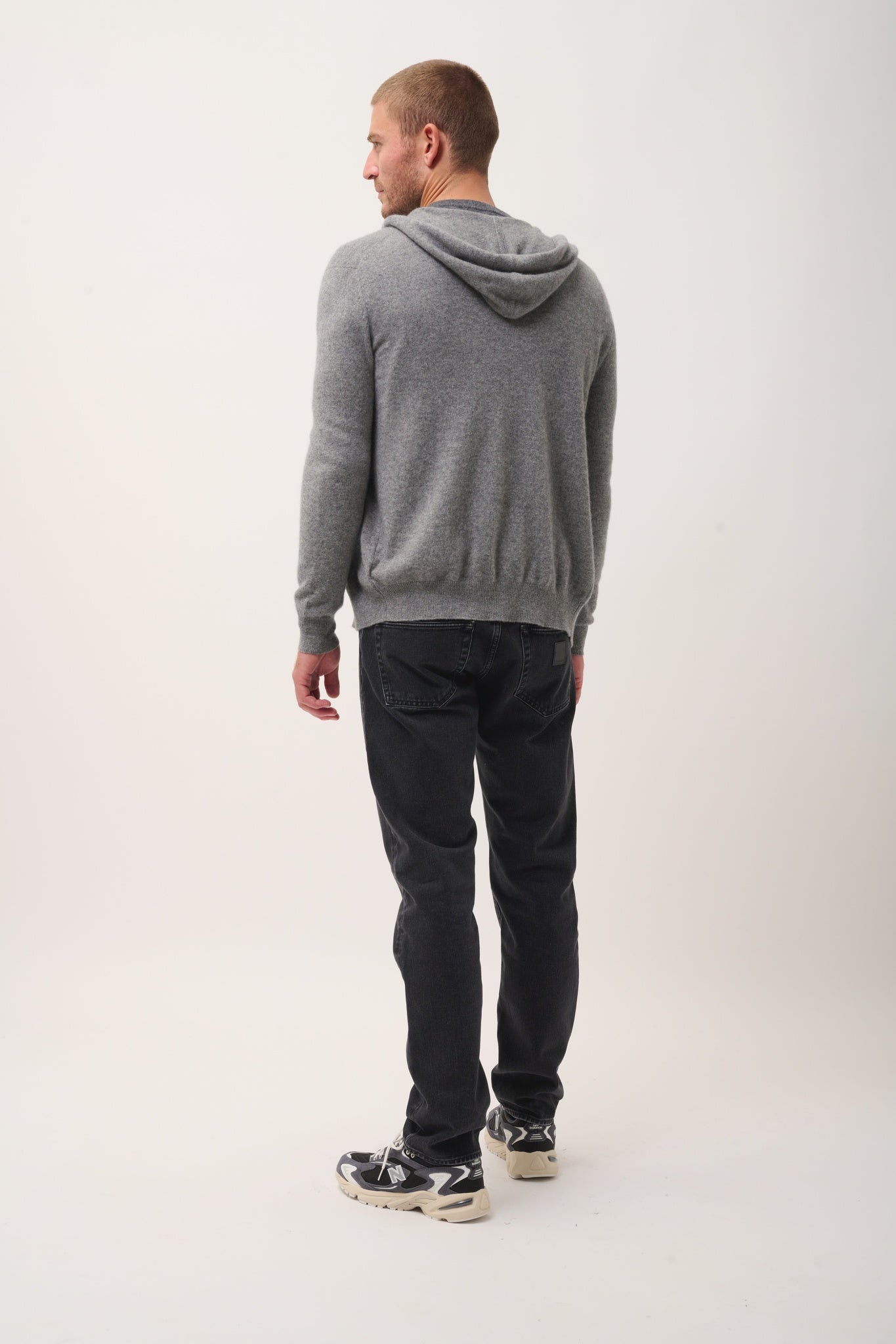 ELLIOT gilet col zippé capuche flanelle chiné