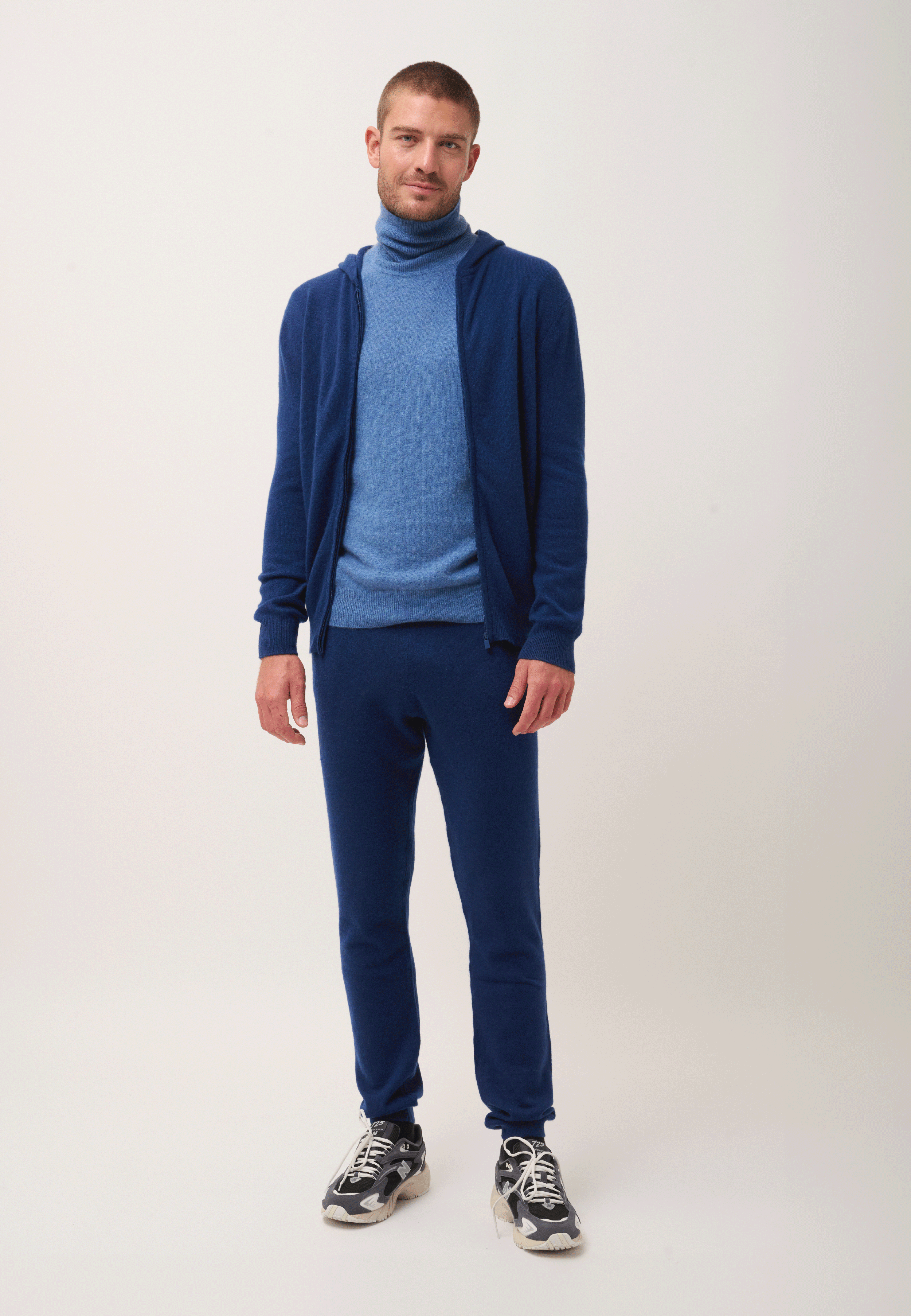 ELLIOT hooded zip-neck cardigan midnight