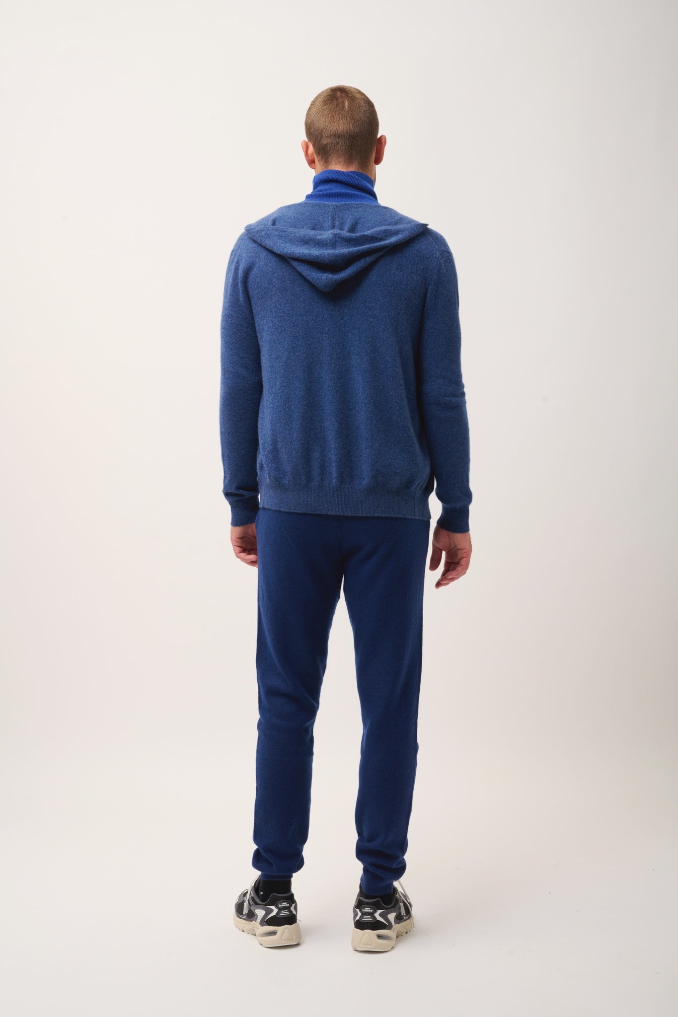 ELLIOT gilet col zippé capuche ocean chiné