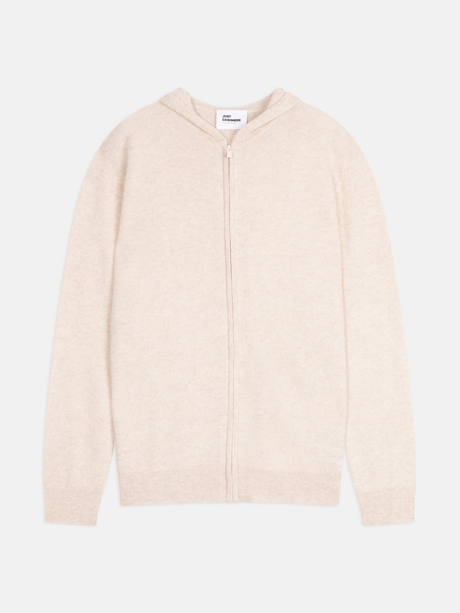 ELLIOT gilet zippé capuche beige chiné