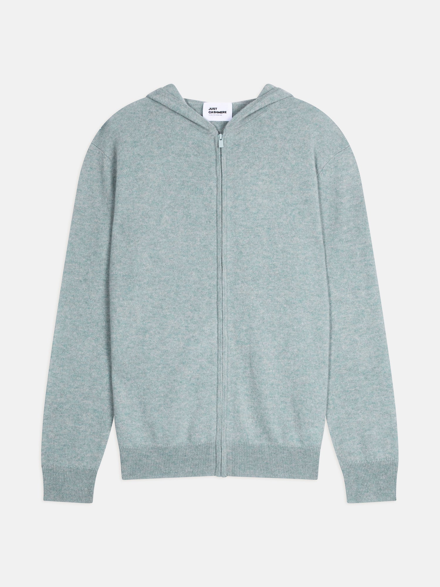 ELLIOT zip-up hooded cardigan in blue-gray heather